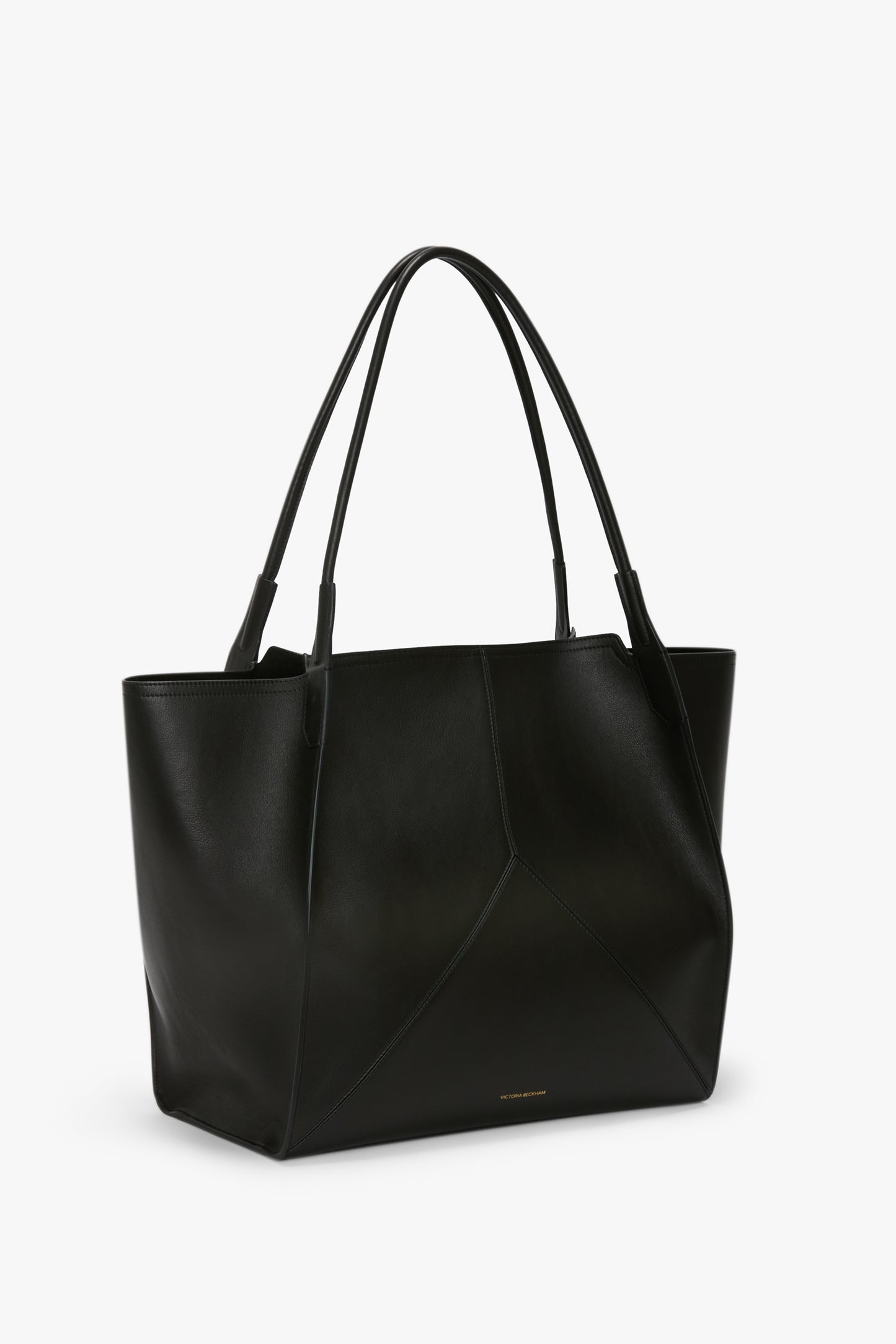 Victoria Travel Tote Bag In Black Soft Leather