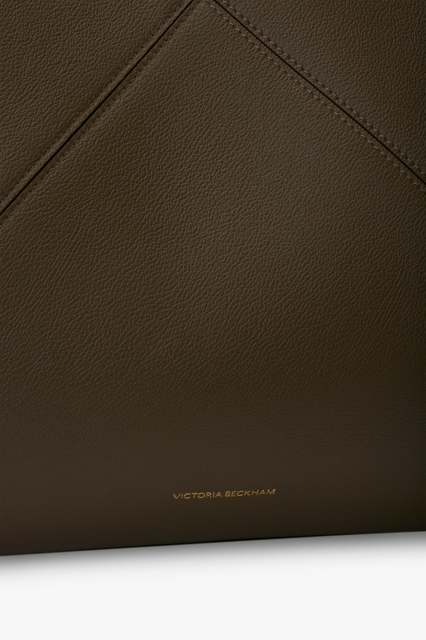 Victoria Travel Tote Bag In Khaki Soft Grained Leather