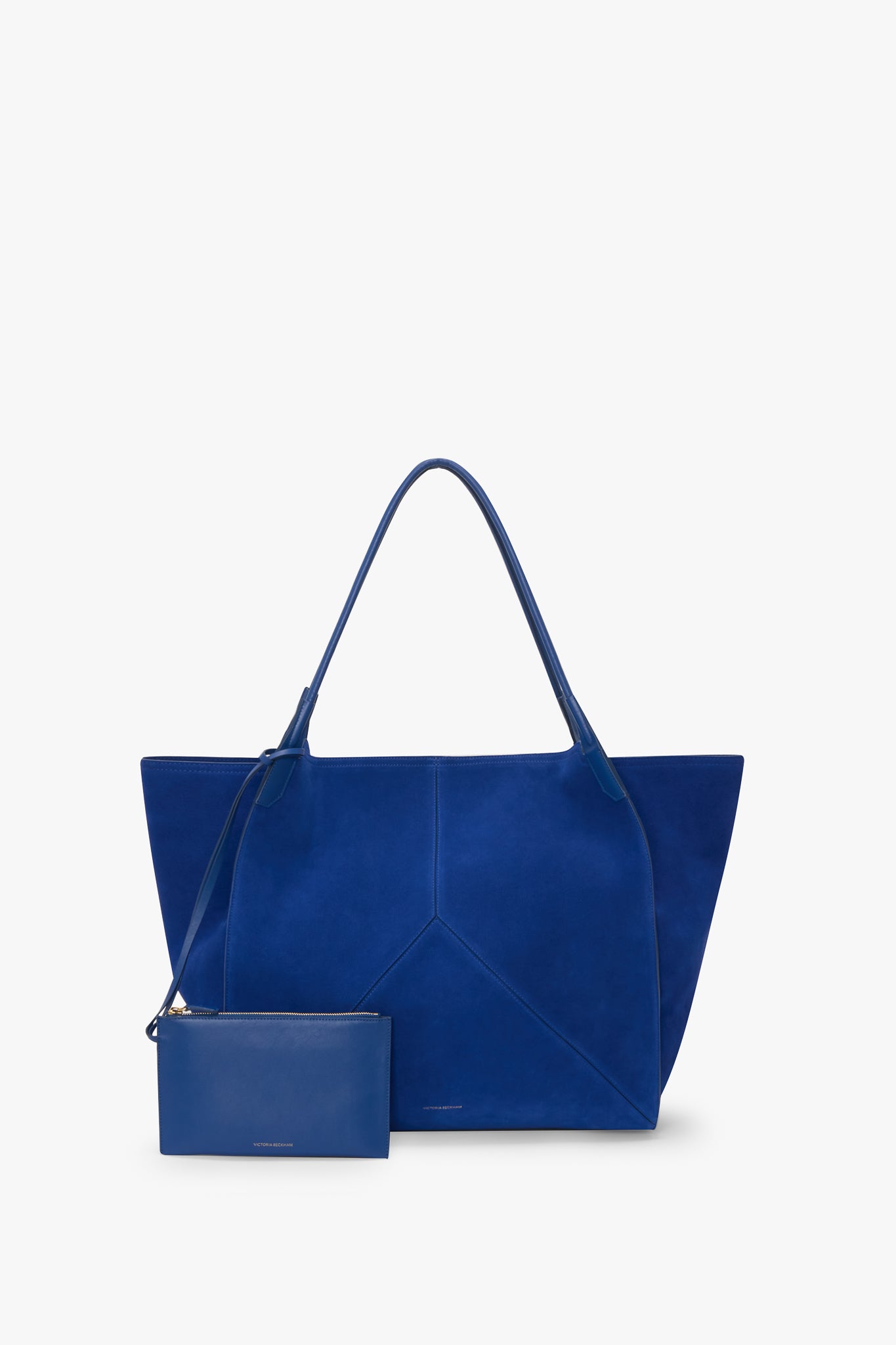 Victoria Travel Tote Bag In Sapphire Blue Suede