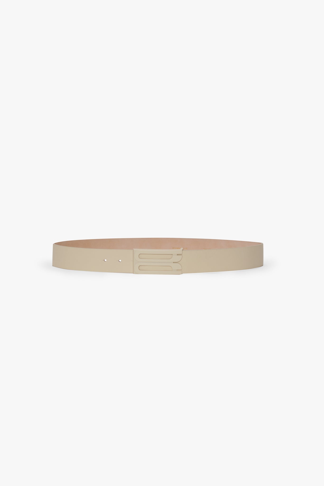 Tonal Jumbo Frame Belt In Ivory Smooth Leather