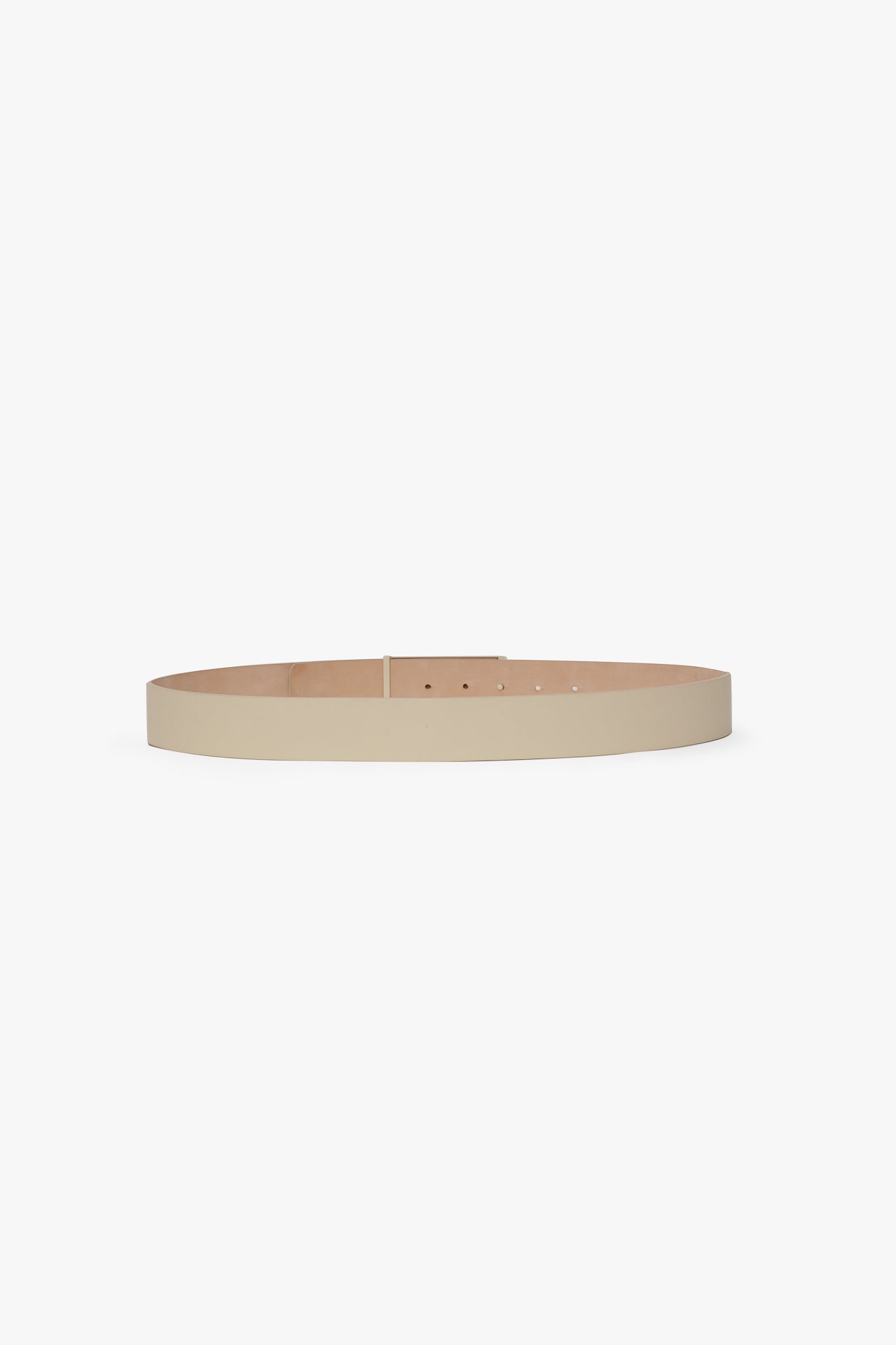 Tonal Jumbo Frame Belt In Ivory Smooth Leather