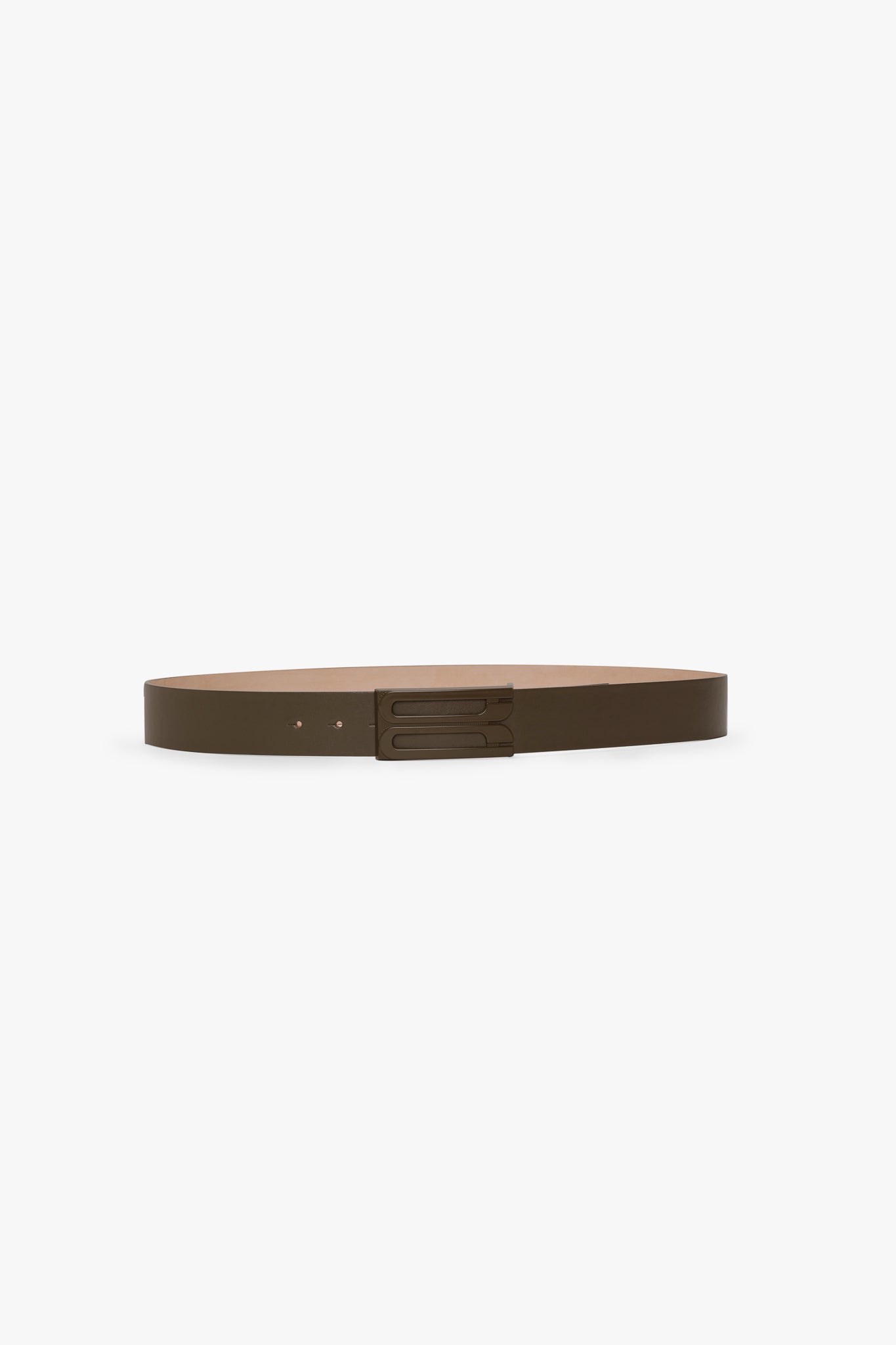 ベルト Victoria Beckham Tonal Jumbo Frame Belt Tonal Jumbo Frame Belt In Dark Khaki Smooth Leather
