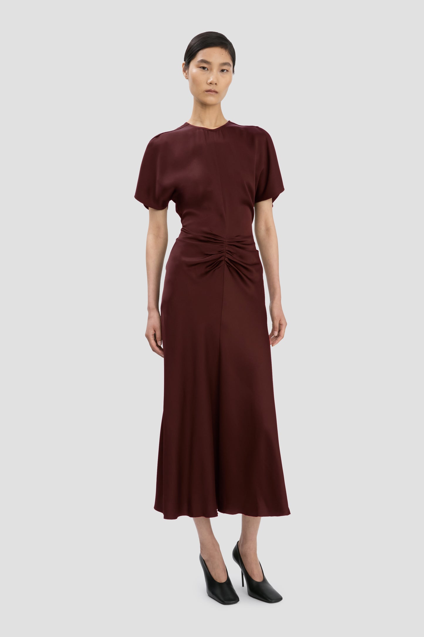 Bela Midi Dress In Merlot