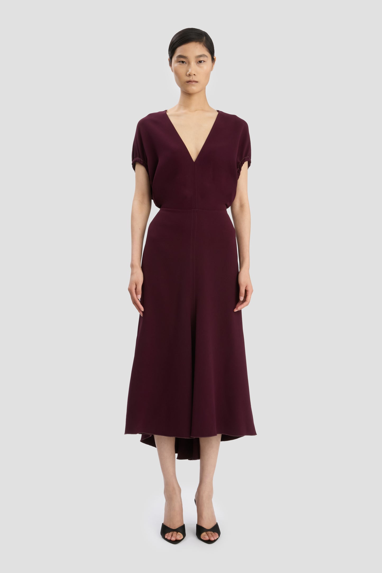 Edith Midi Dress In Merlot