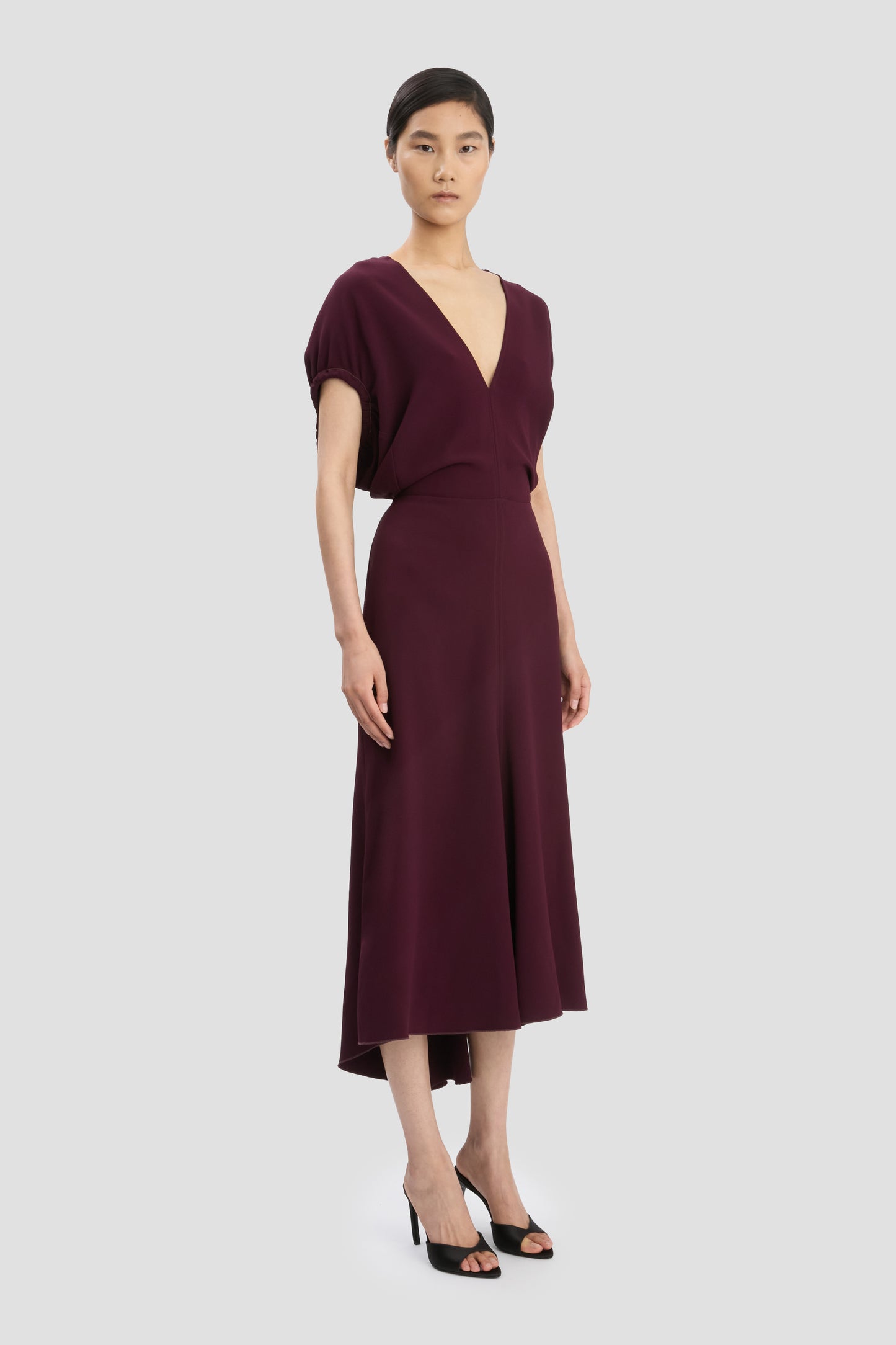 Edith Midi Dress In Merlot