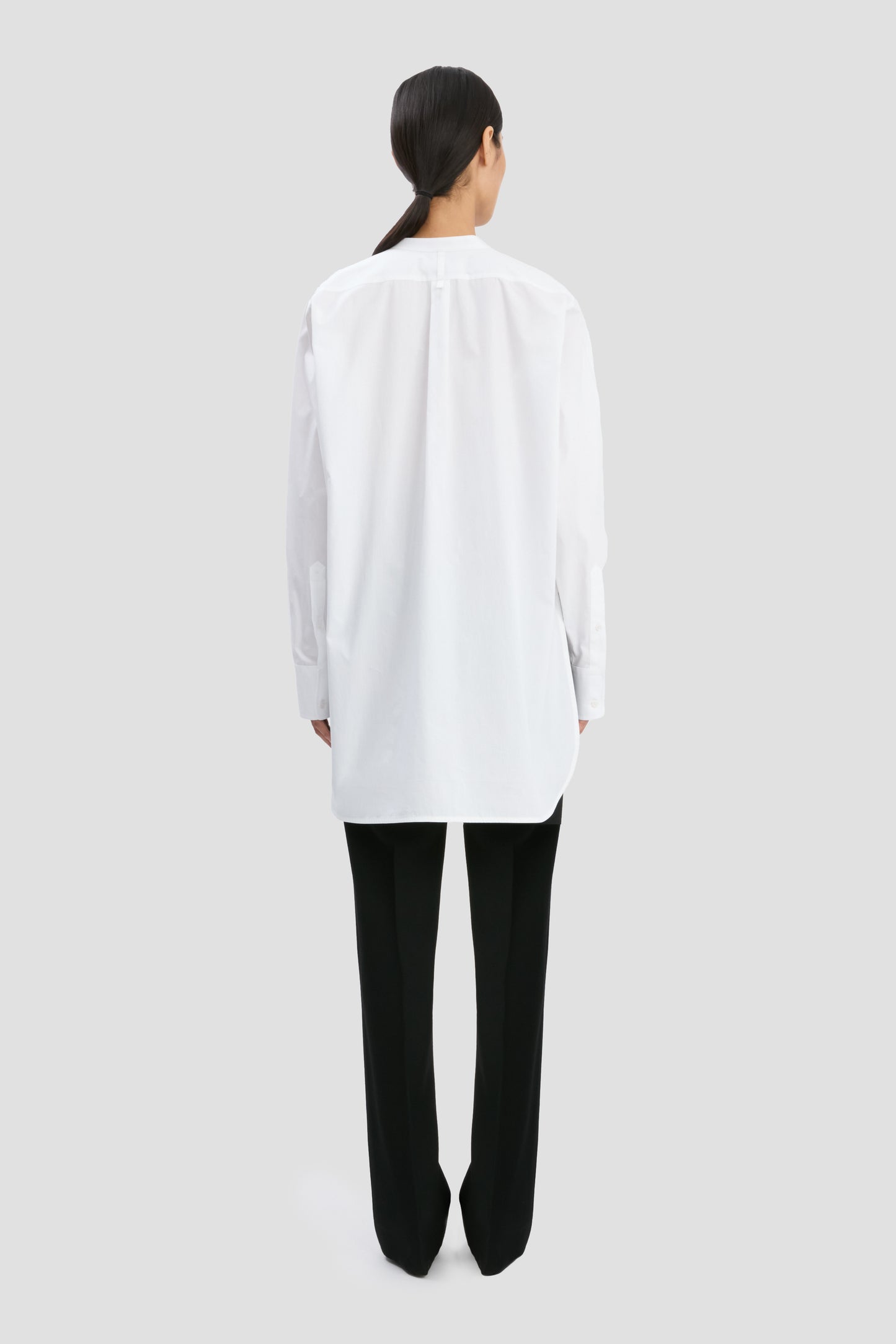 Double Bib Detail Shirt In White