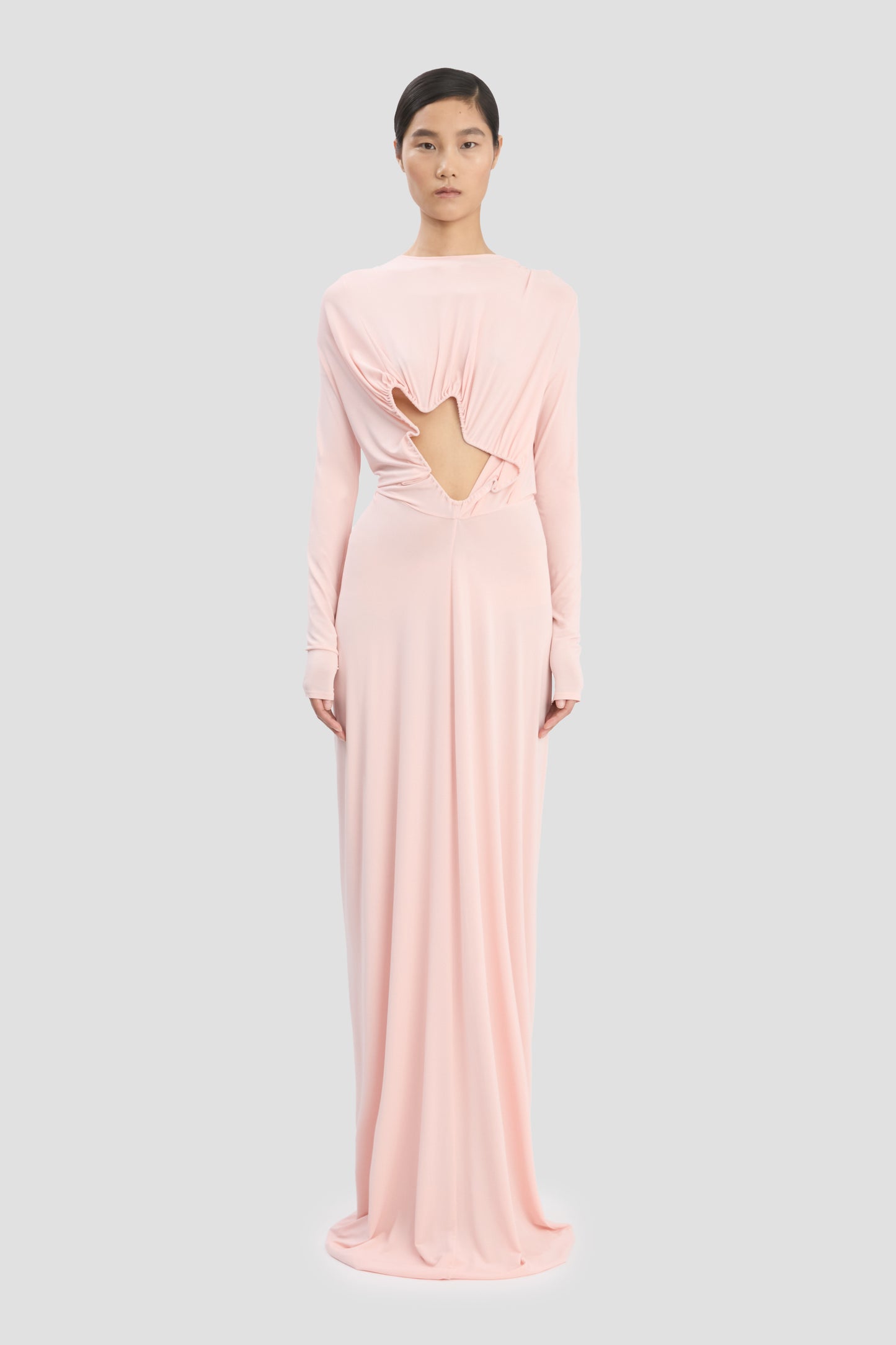 Cut-Out Wire Gown In Frosted Pink