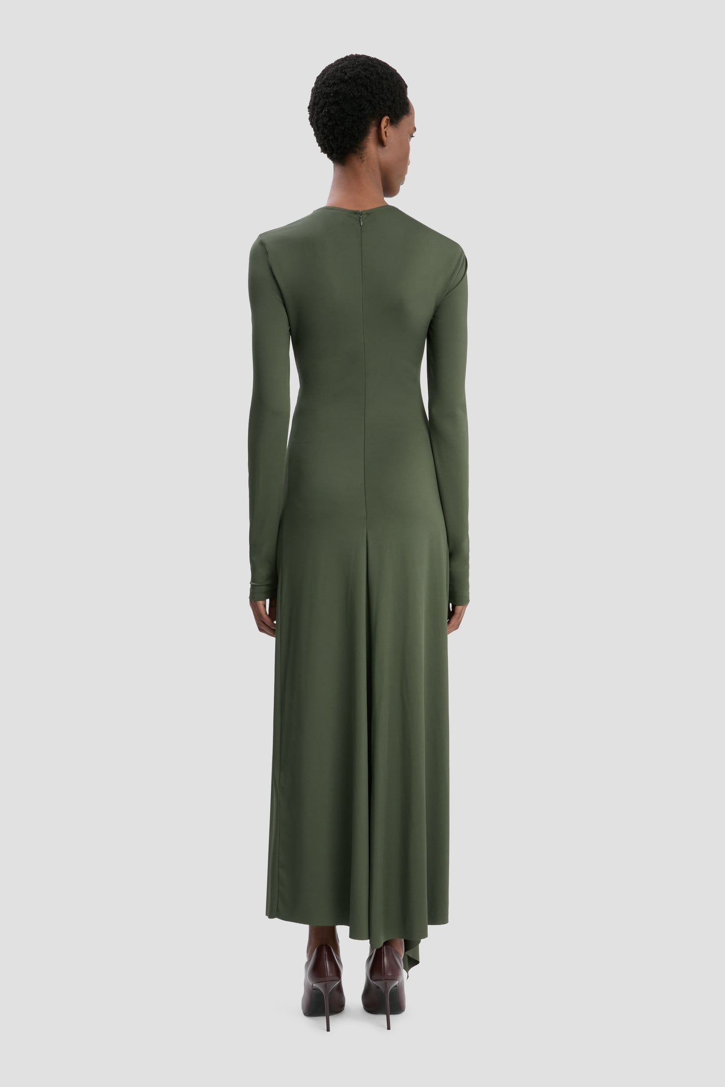 Twist Midi Dress In Oregano