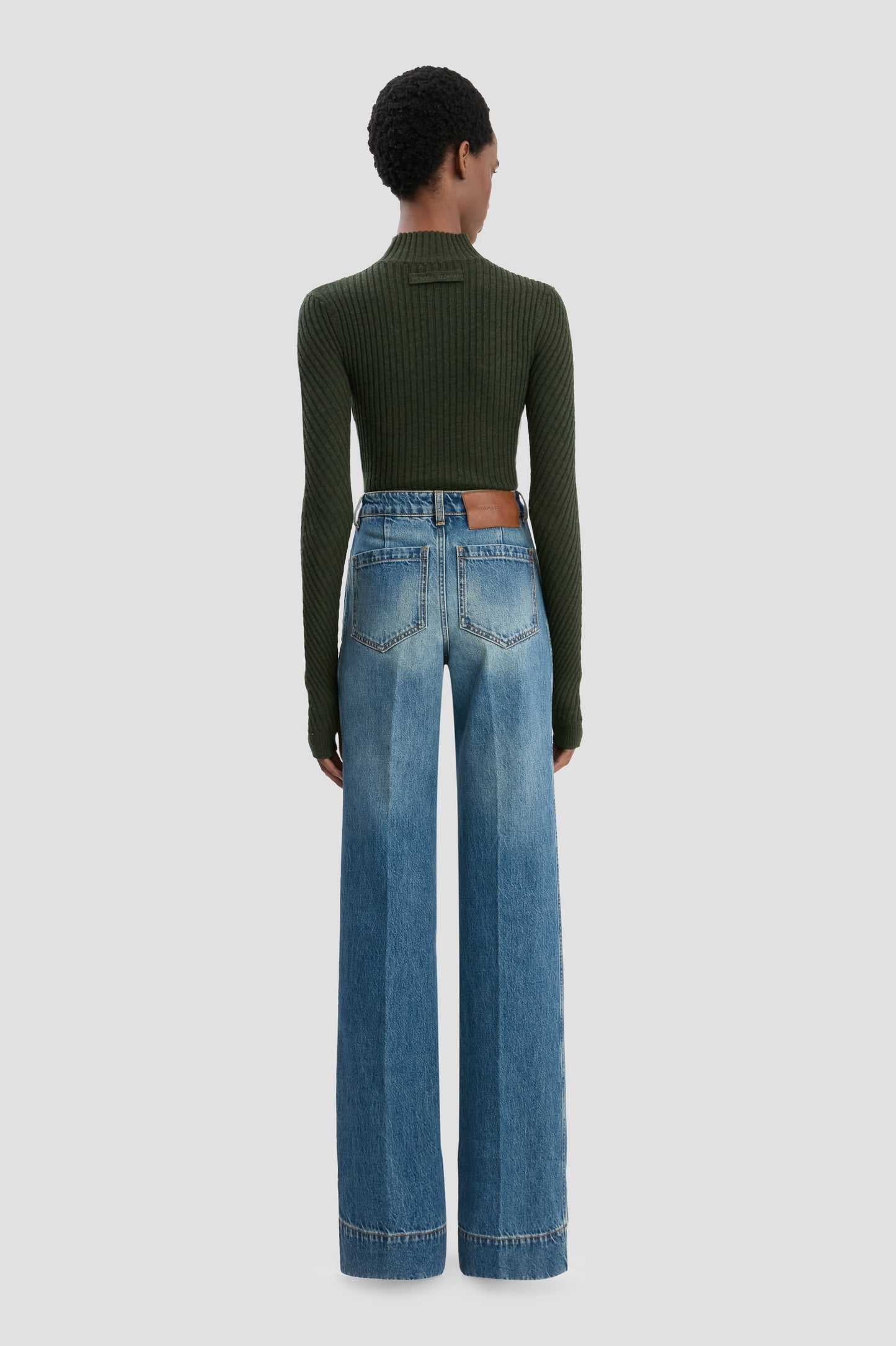 Alina High Waisted Short Jean In Mid Blue