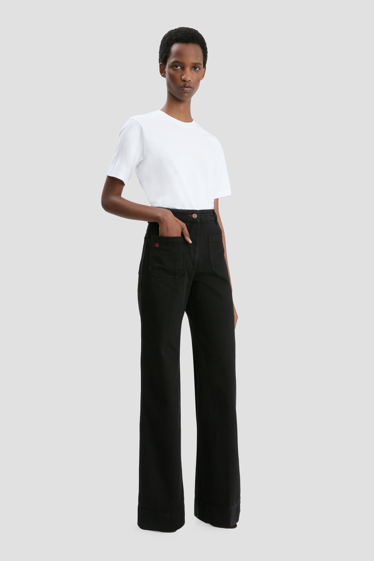 Alina High Waisted Extra Long Jean In Washed Black