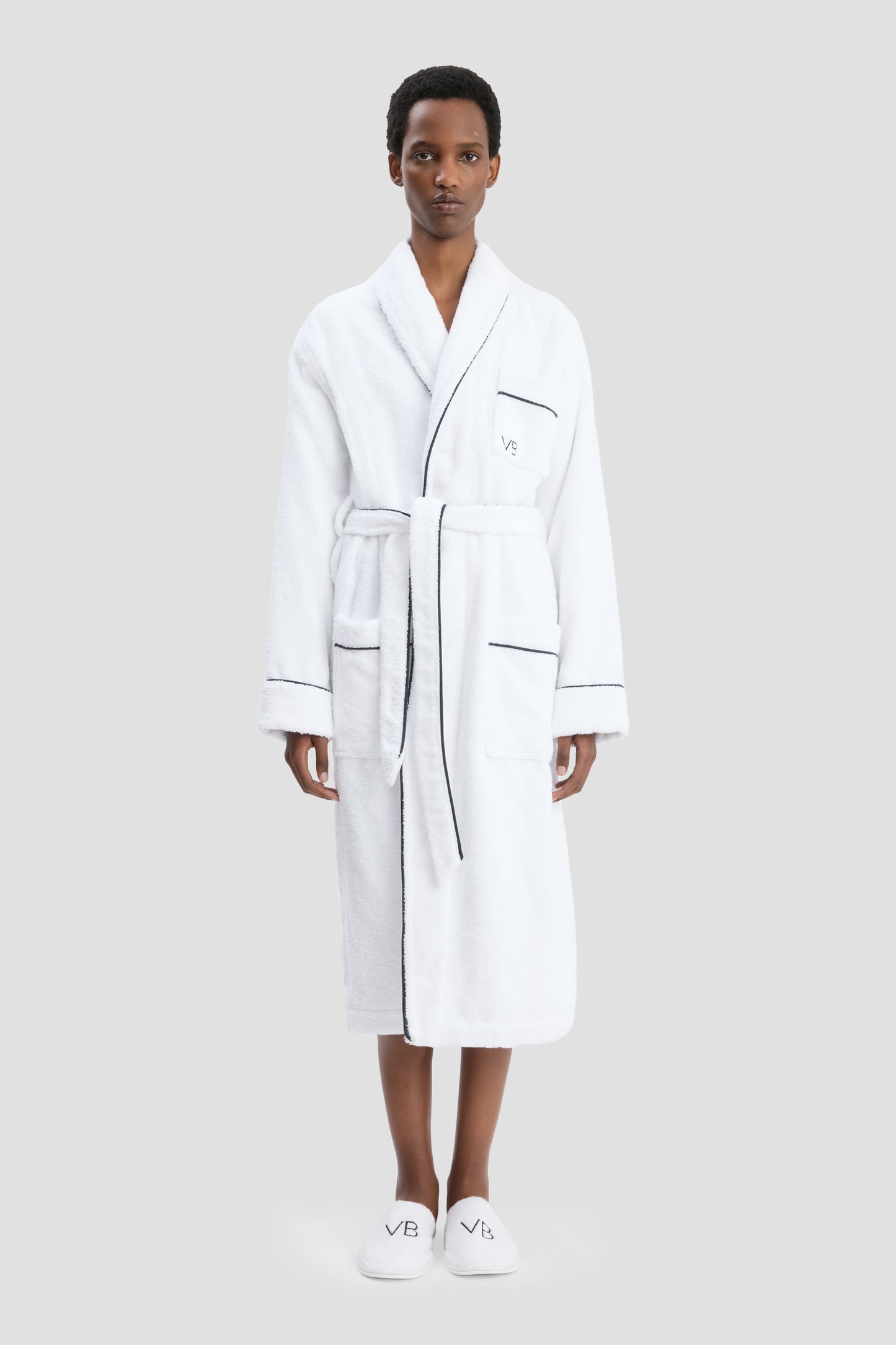 Towelling Robe In White