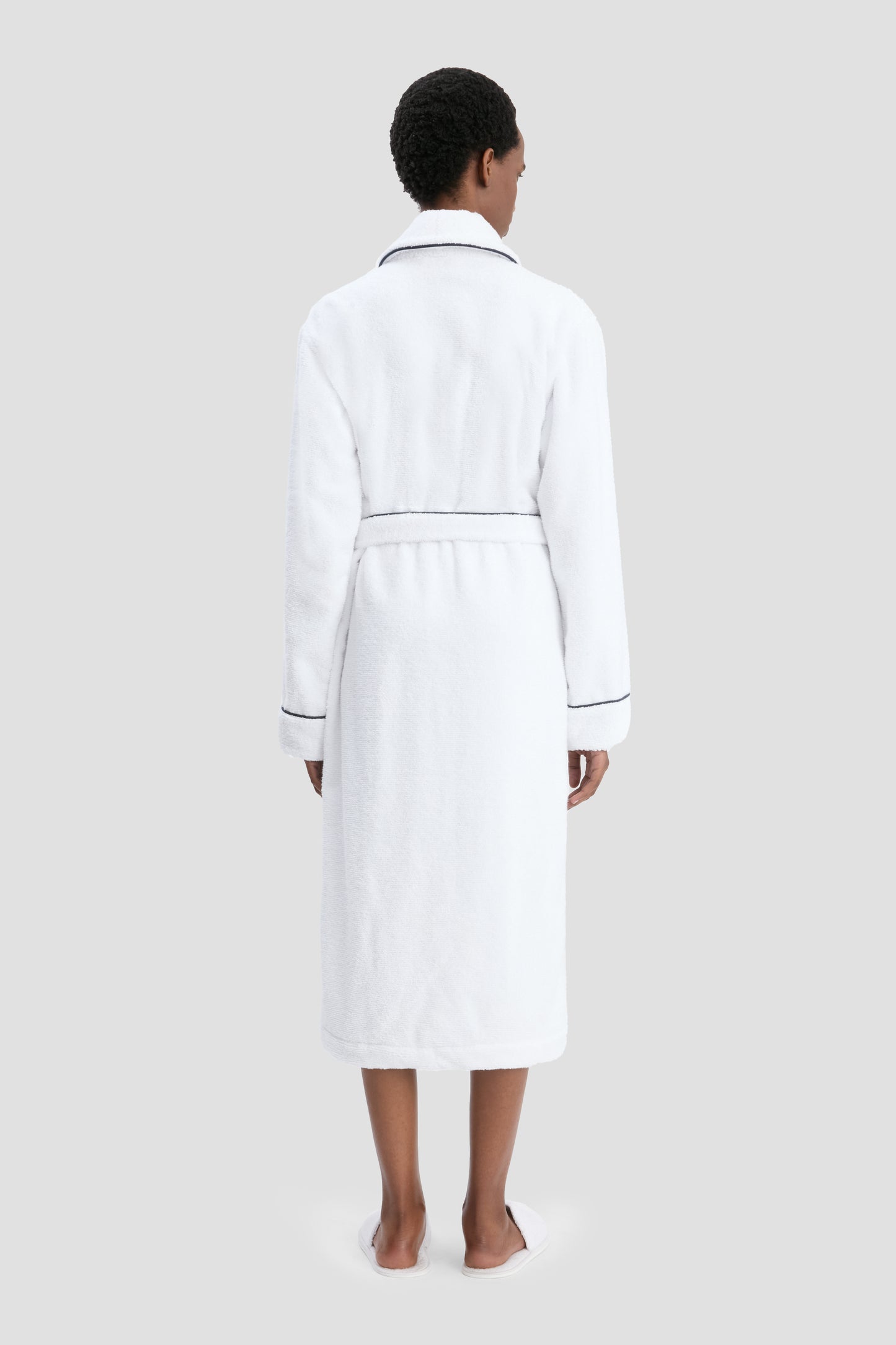 Towelling Robe In White