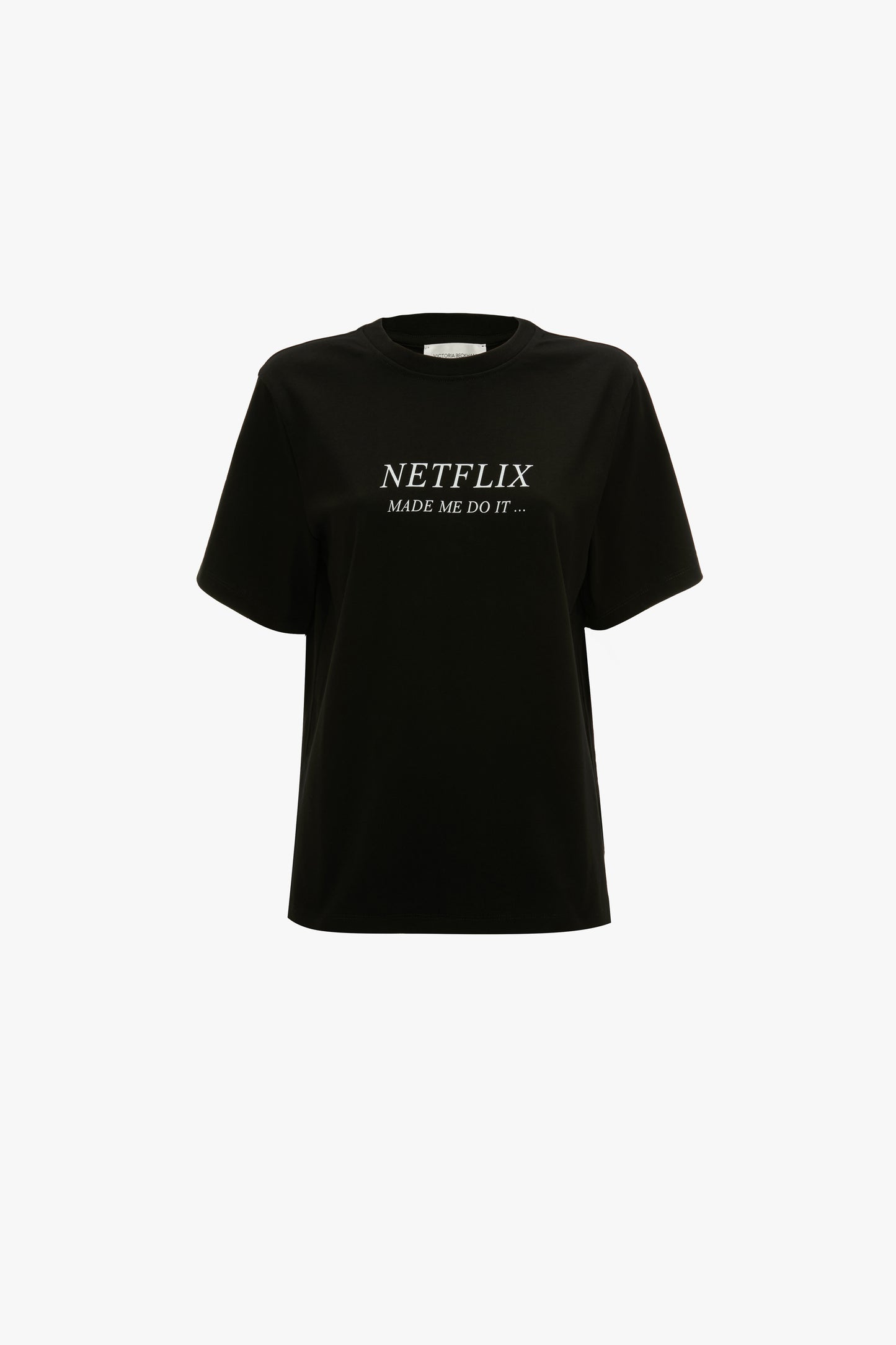 'Netflix Made Me Do It' Slogan T-Shirt In Black
