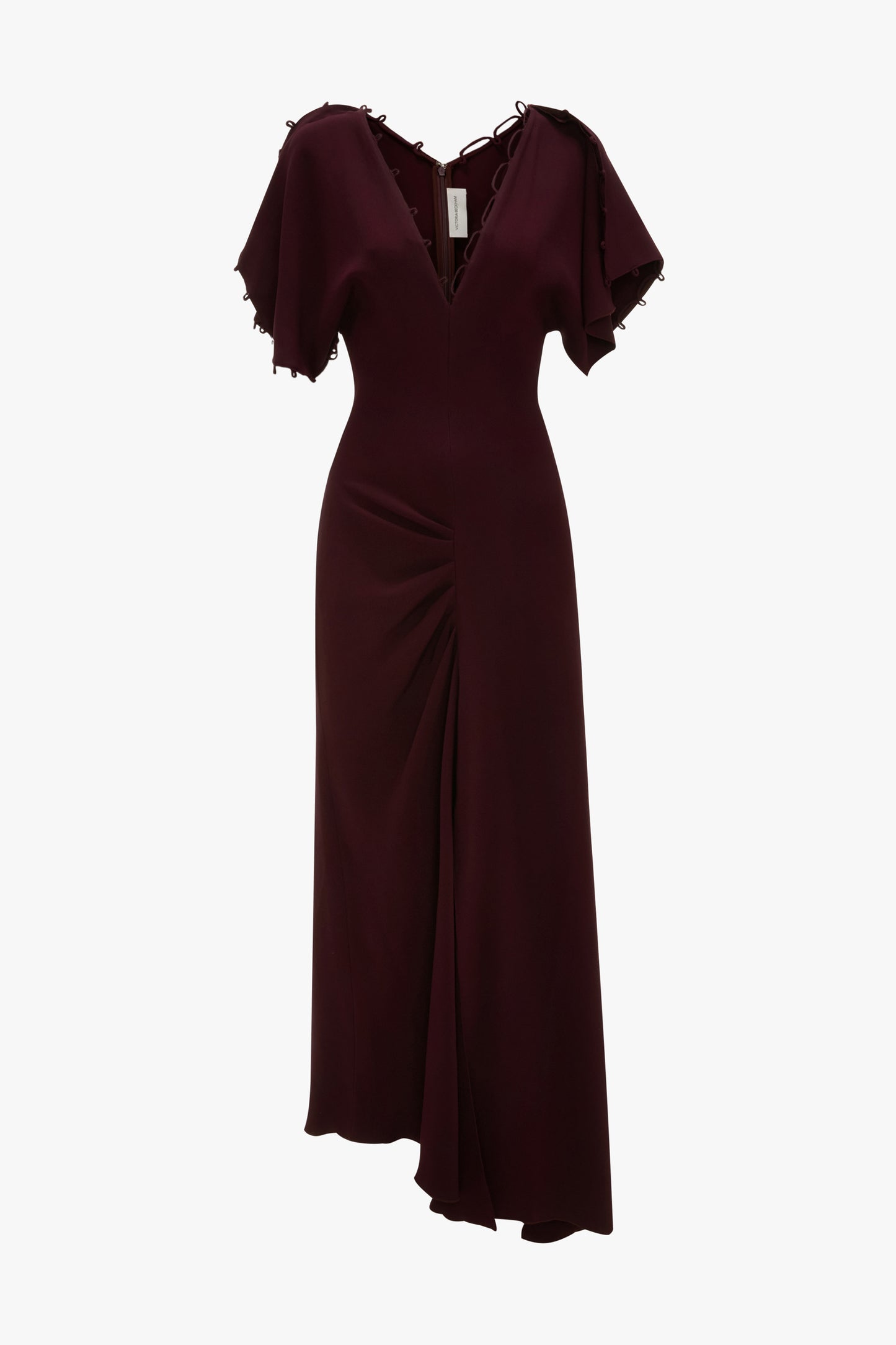 Draped Midi Dress In Merlot