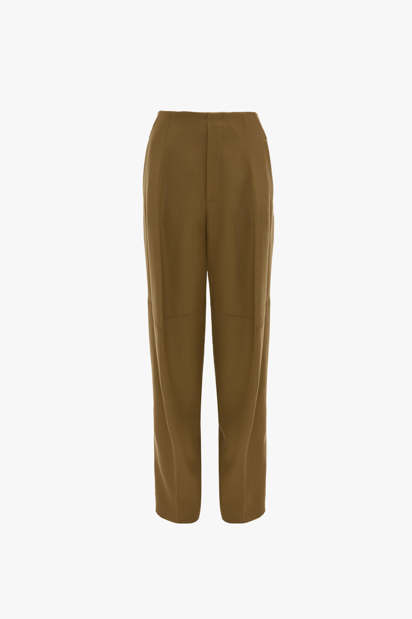 Sculptural Leg Trouser In Dark Camel