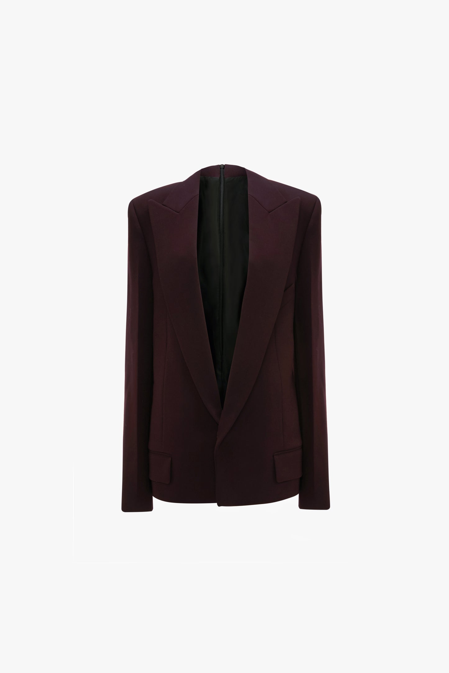 Lapel Jacket In Deep Mahogany