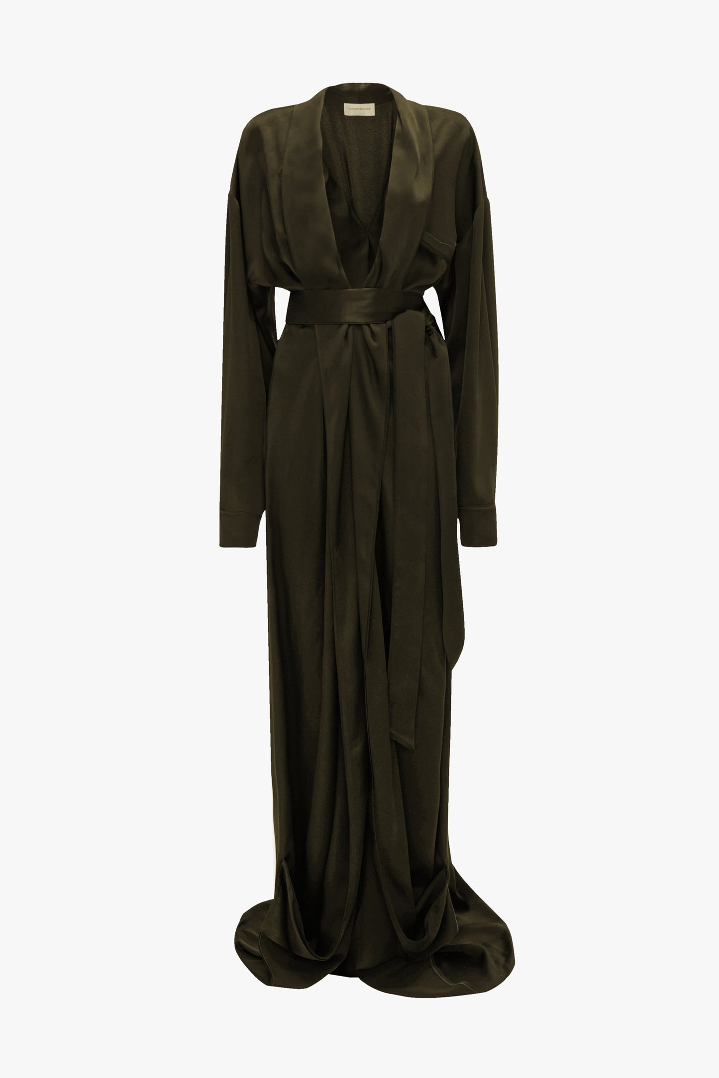 Wrap Gown In Dark Olive