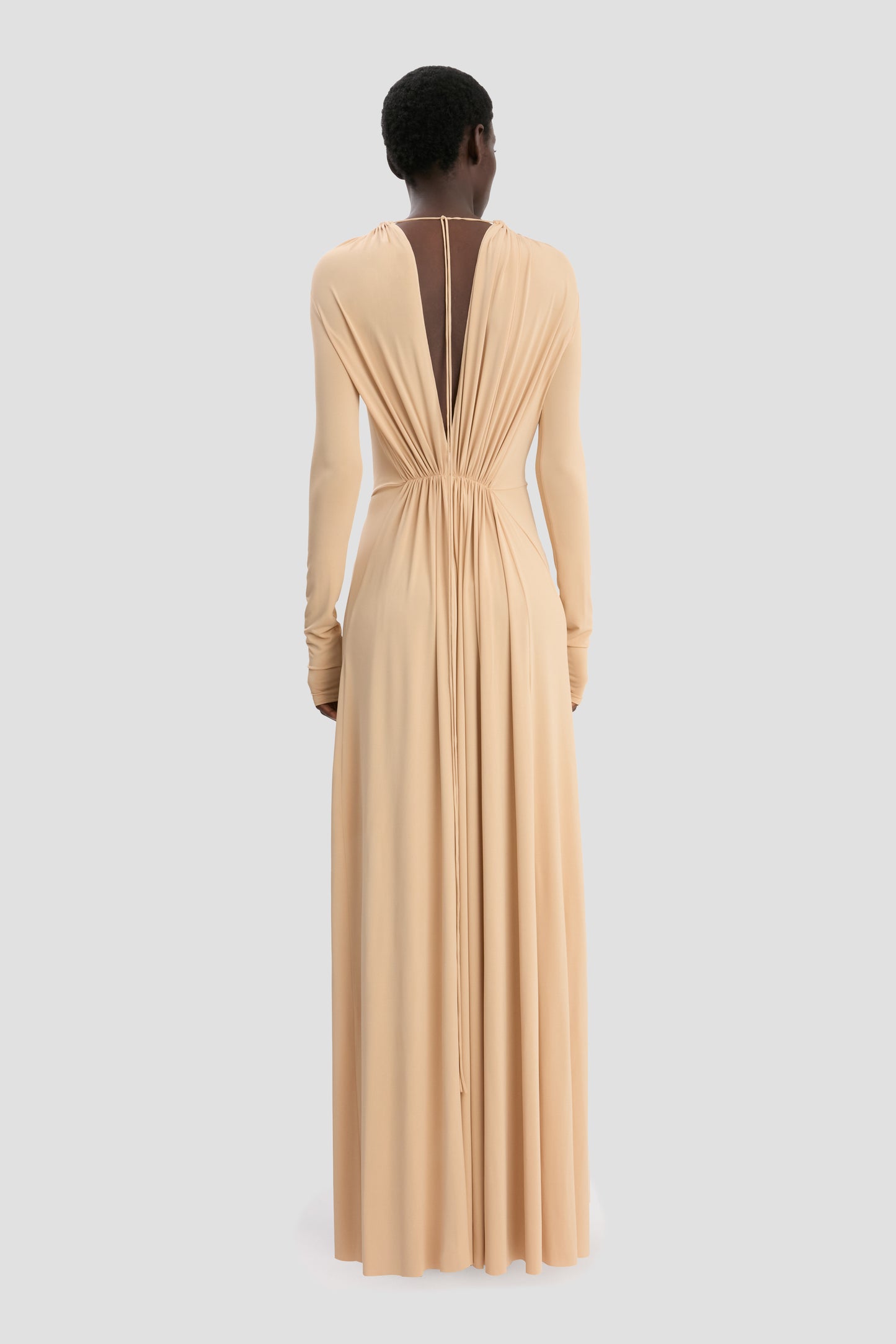 Structured Gown In Dune Beige