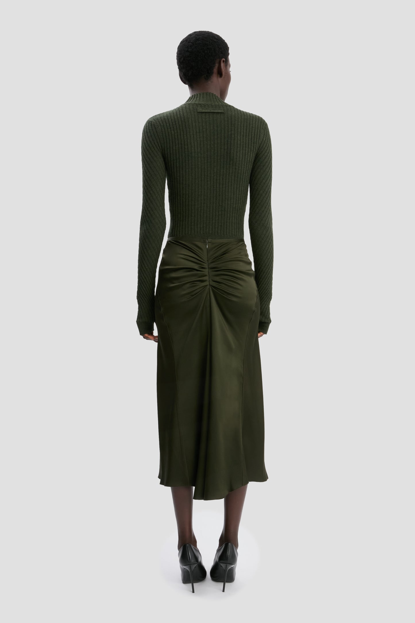 Bela Midi Skirt In Dark Olive