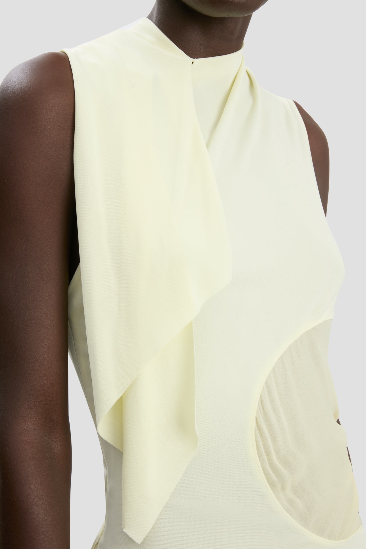 Panelled Dress In Frosted Yellow
