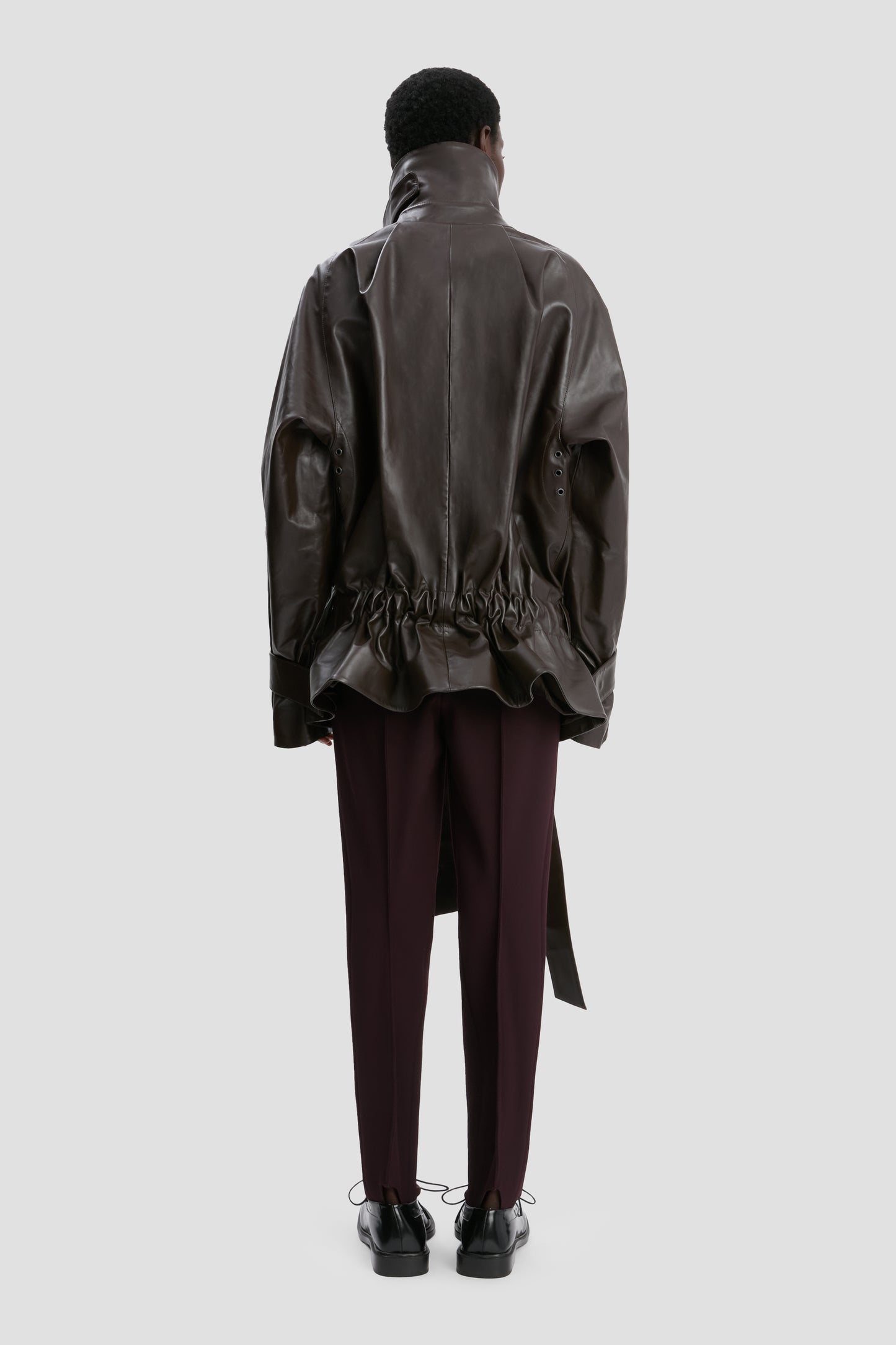 Leather Trench In Dark Chocolate