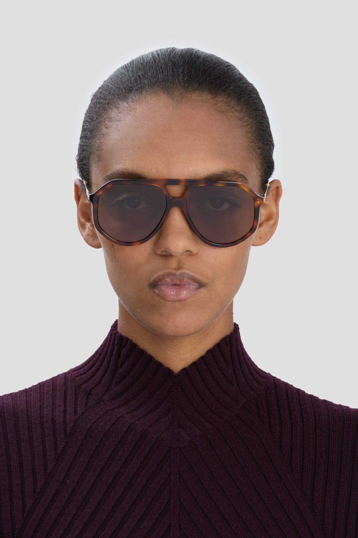 Acetate Aviator Sunglasses In Tortoise