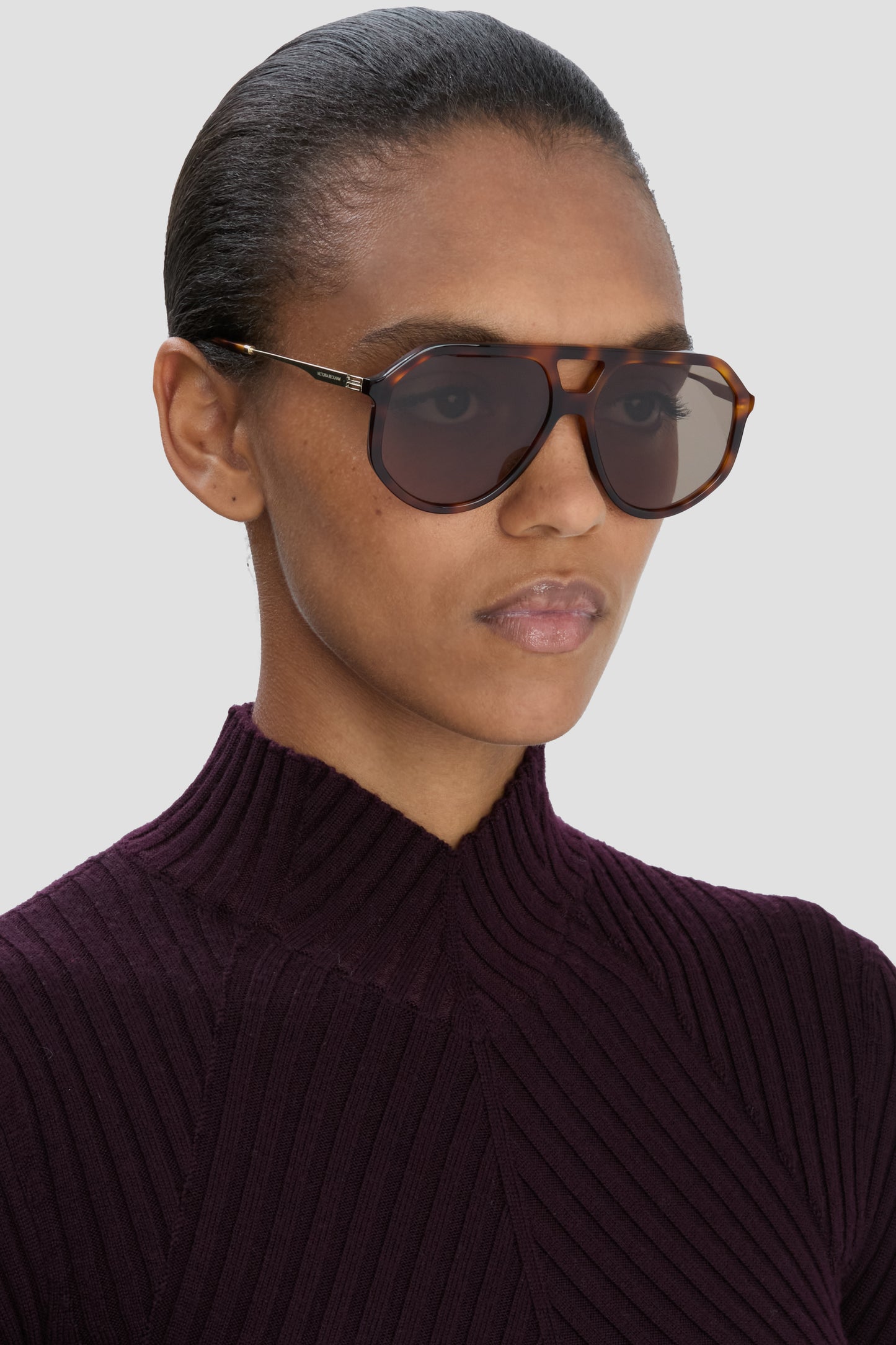 Acetate Aviator Sunglasses In Tortoise