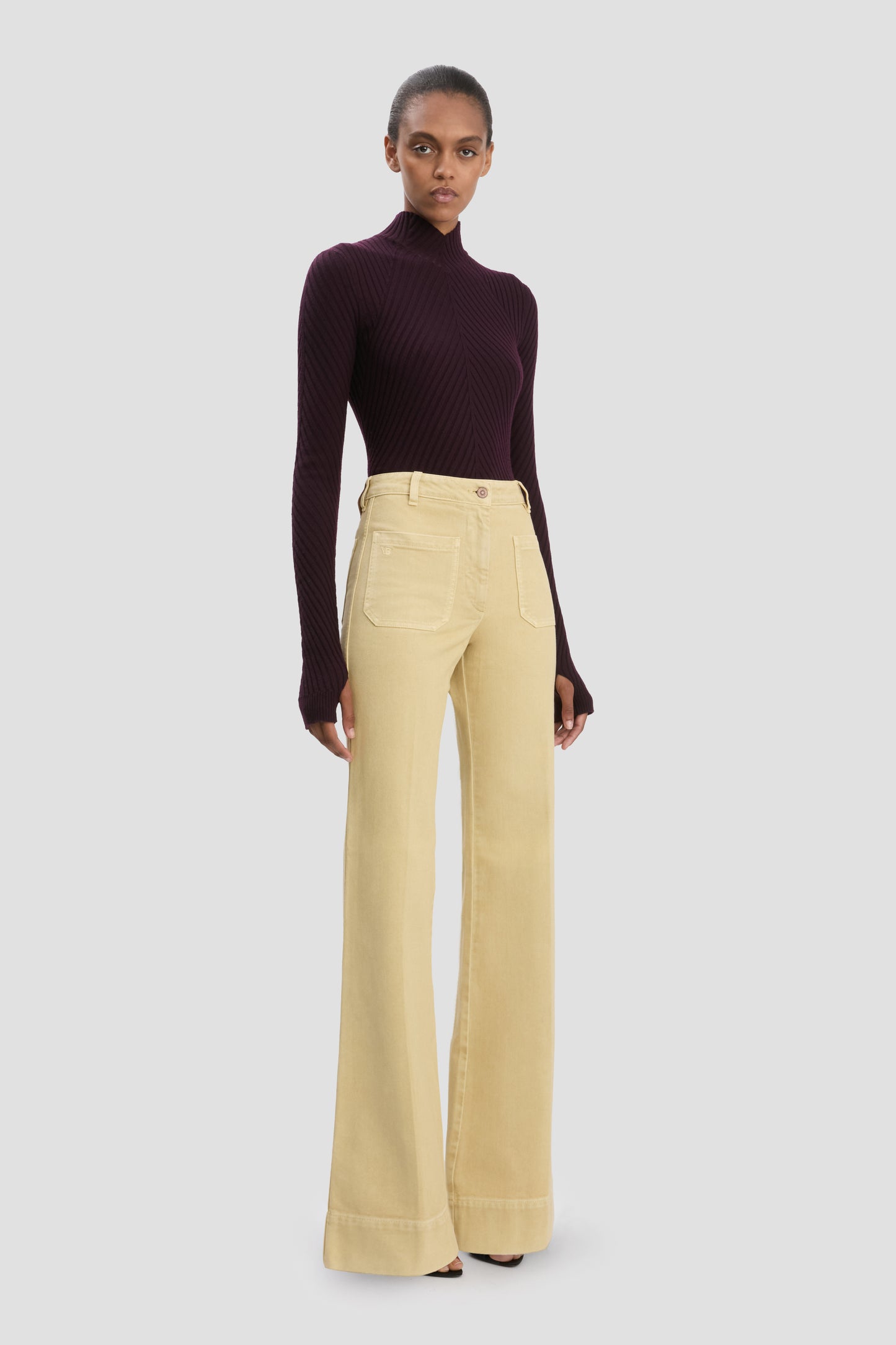 Alina High Waisted Long Jean In Butter Yellow