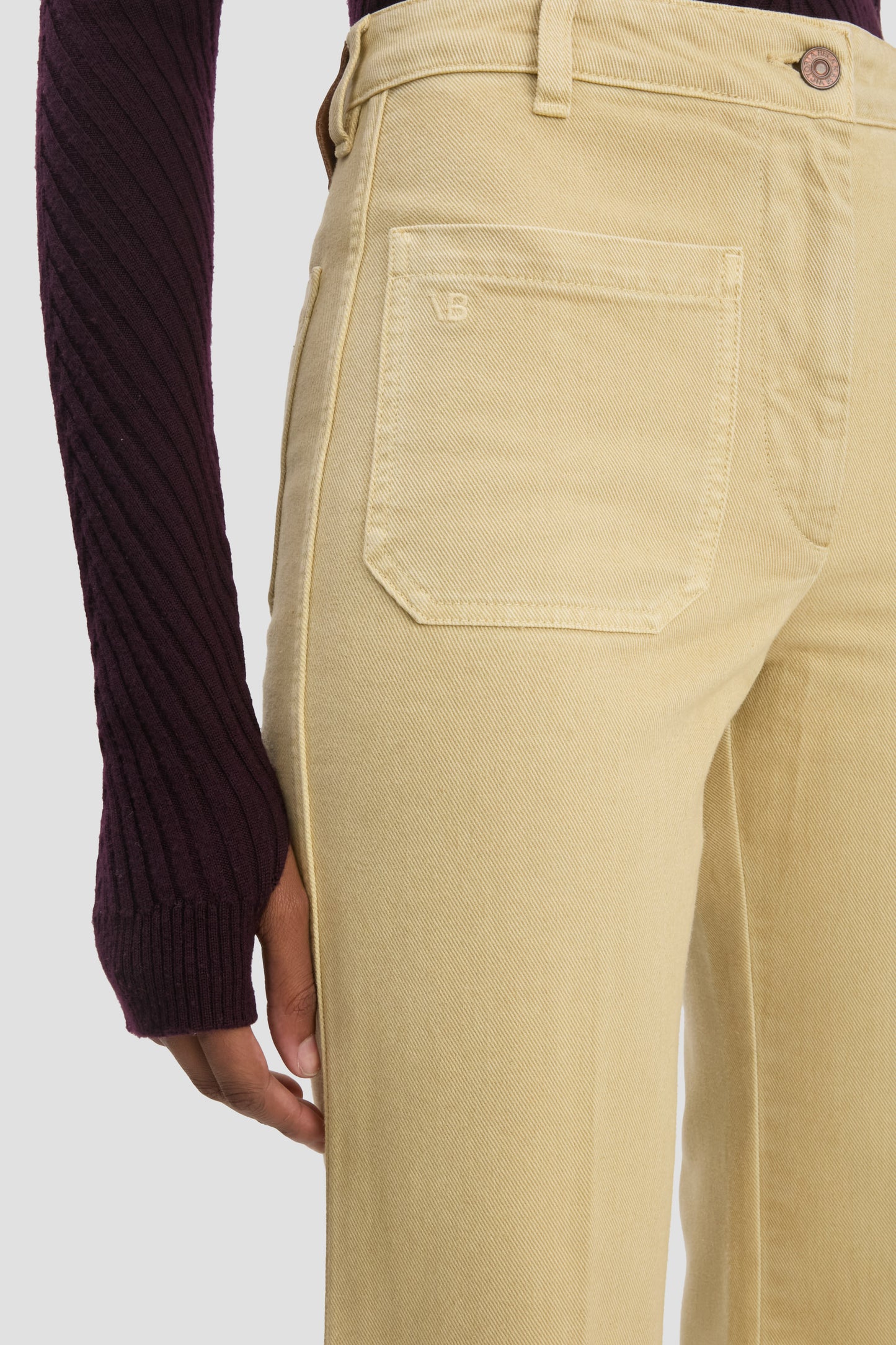 Alina High Waisted Long Jean In Butter Yellow
