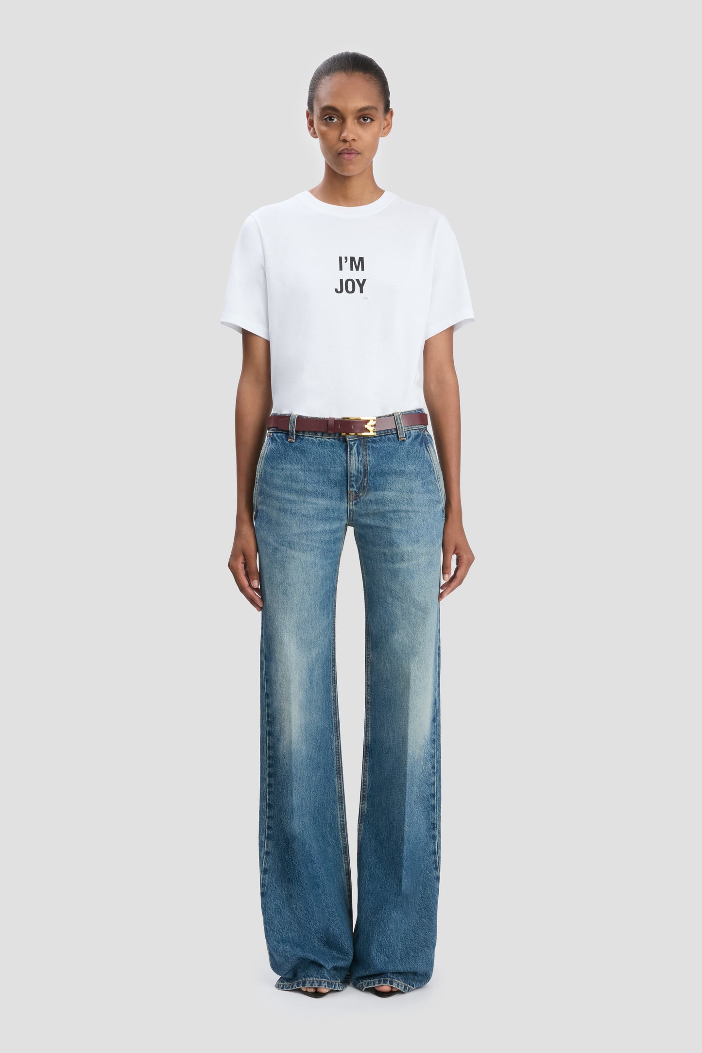I'm Joy' Slogan T-Shirt In White