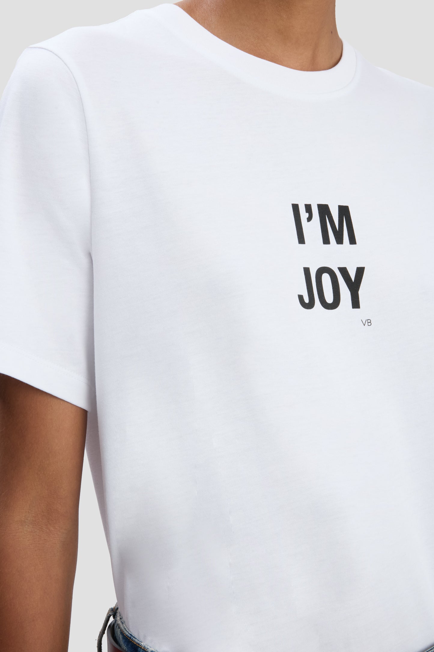 I'm Joy' Slogan T-Shirt In White