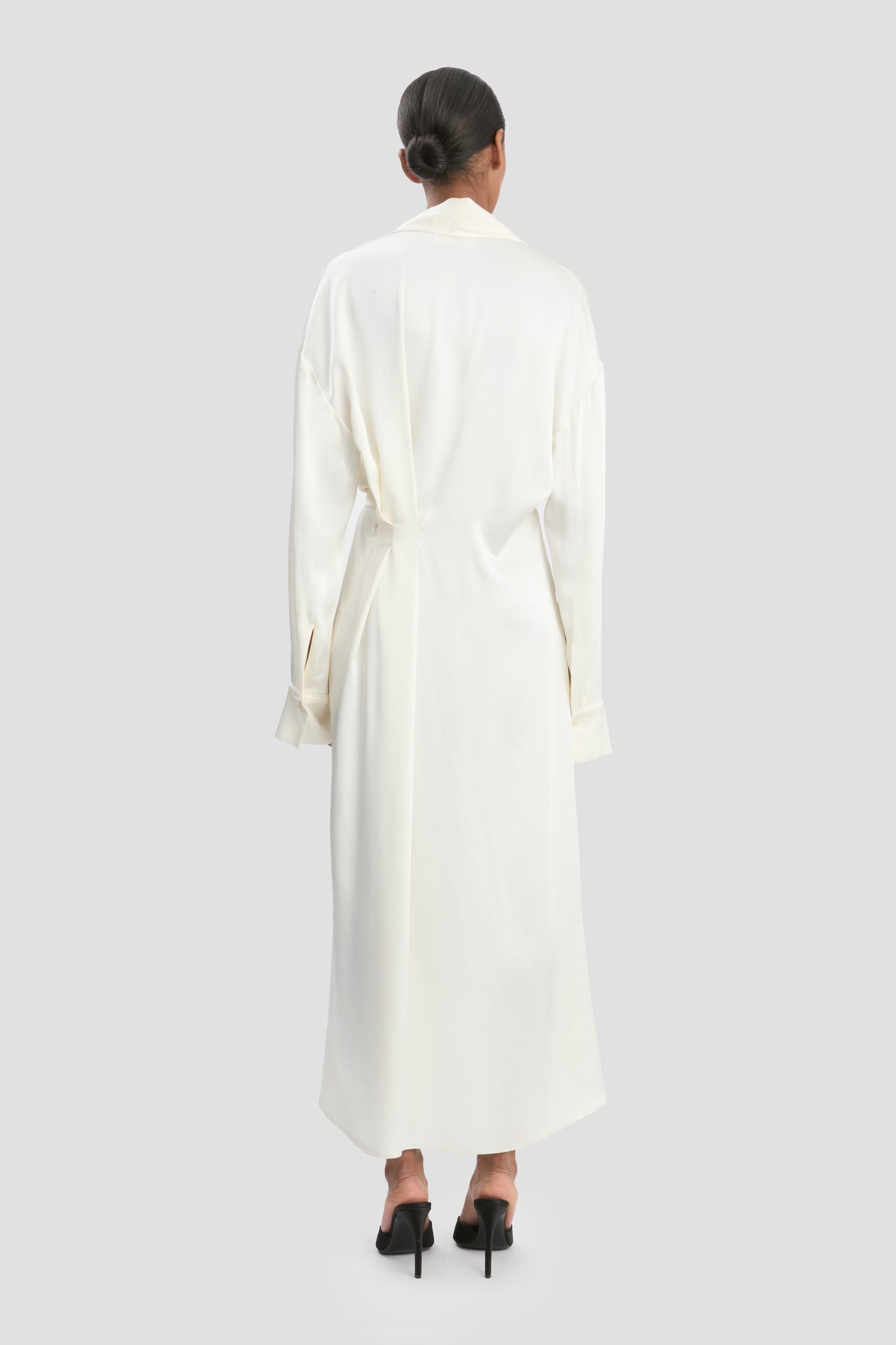 Wrap Midi Dress In Ivory