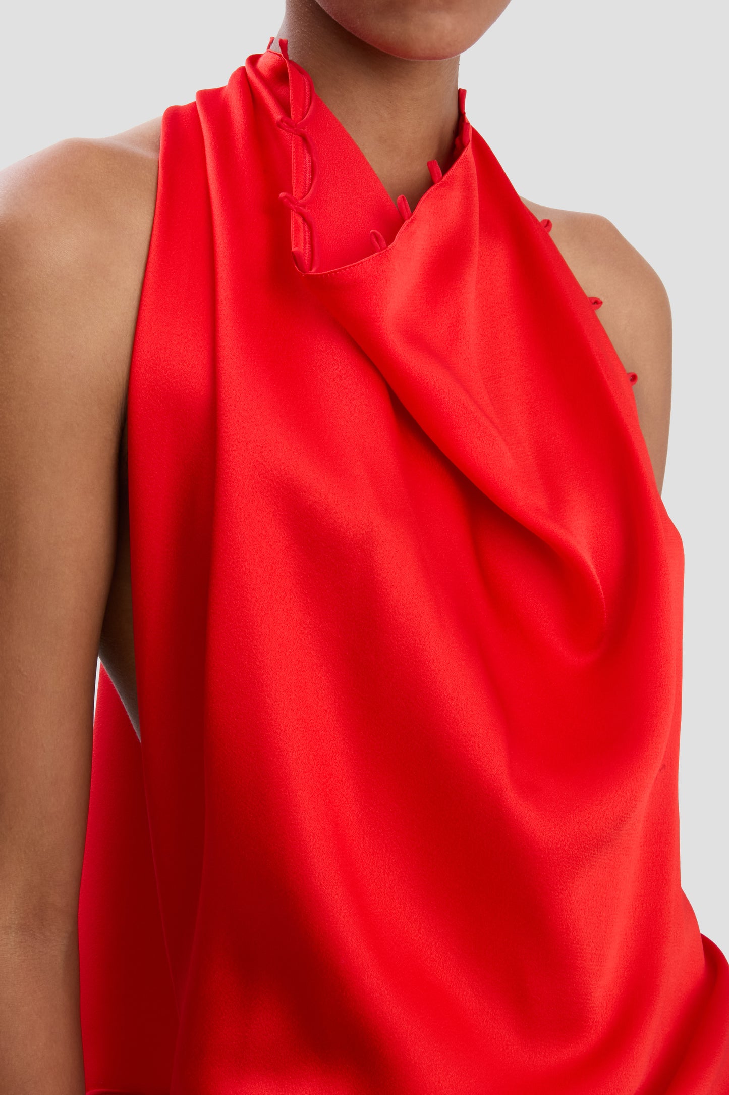 Draped Gown In Cayenne