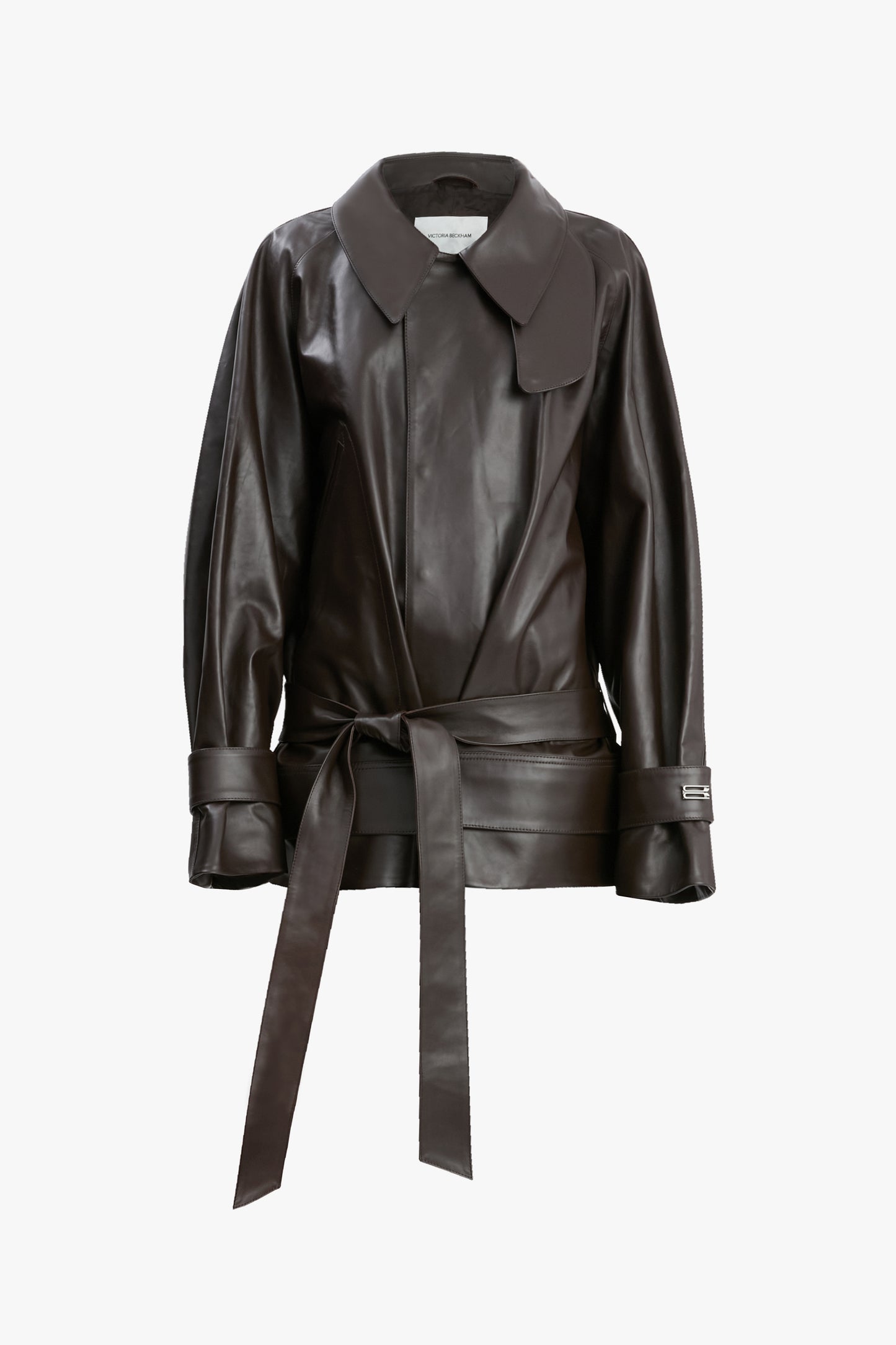 Leather Trench In Dark Chocolate