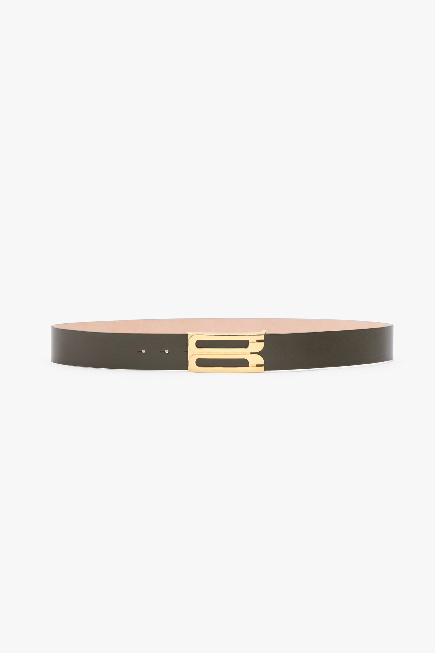 Jumbo Frame Belt In Dark Olive Smooth Leather