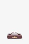 Box Clutch In Burgundy Smooth Leather