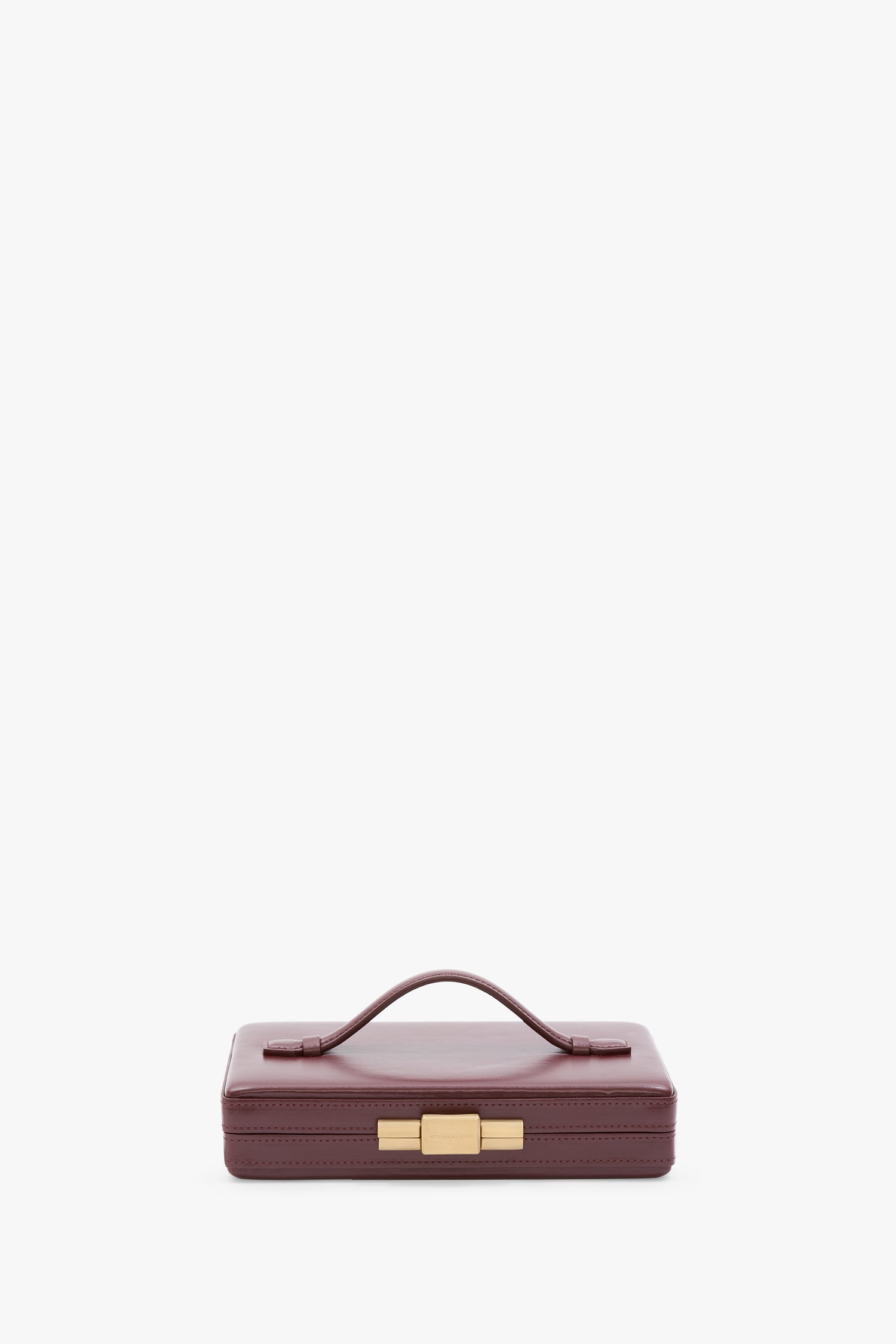 Box Clutch In Burgundy Smooth Leather