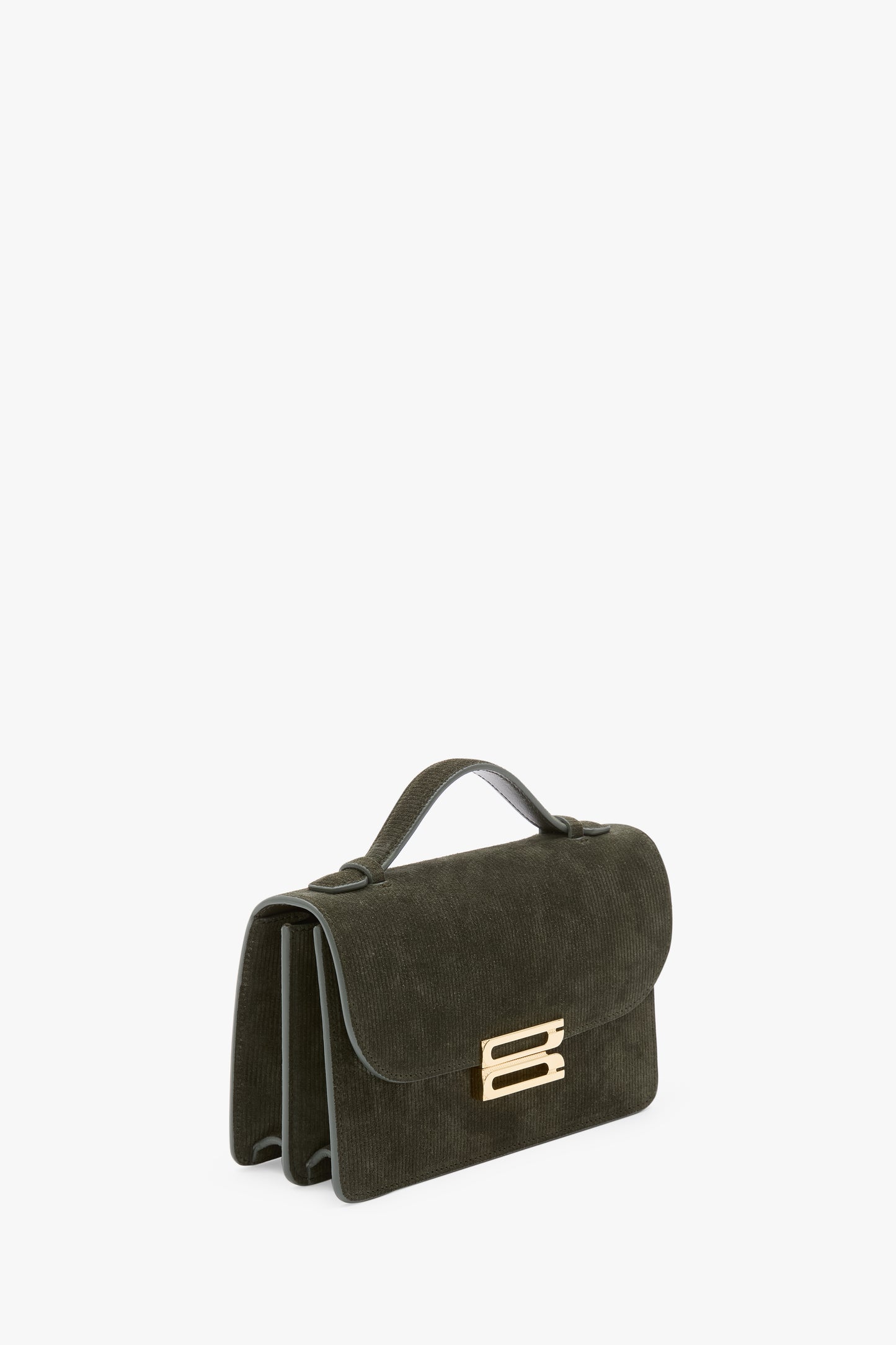 Mini Dorian Bag In Dark Olive Stripe Embossed Suede