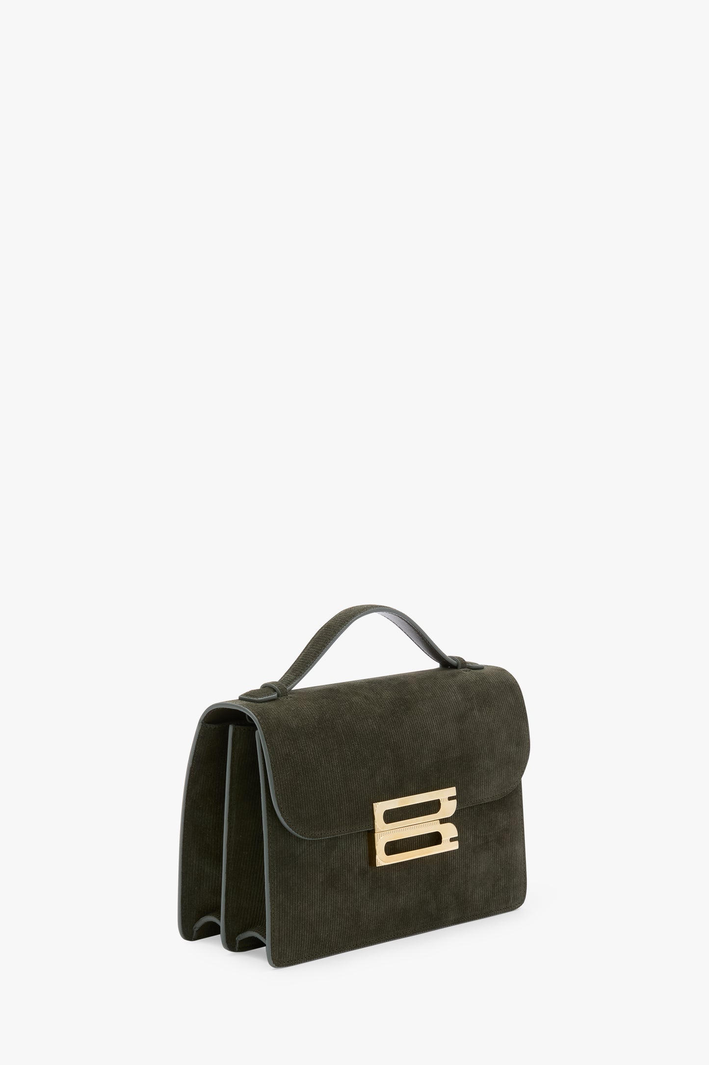 Dorian Bag In Embossed Dark Olive Suede