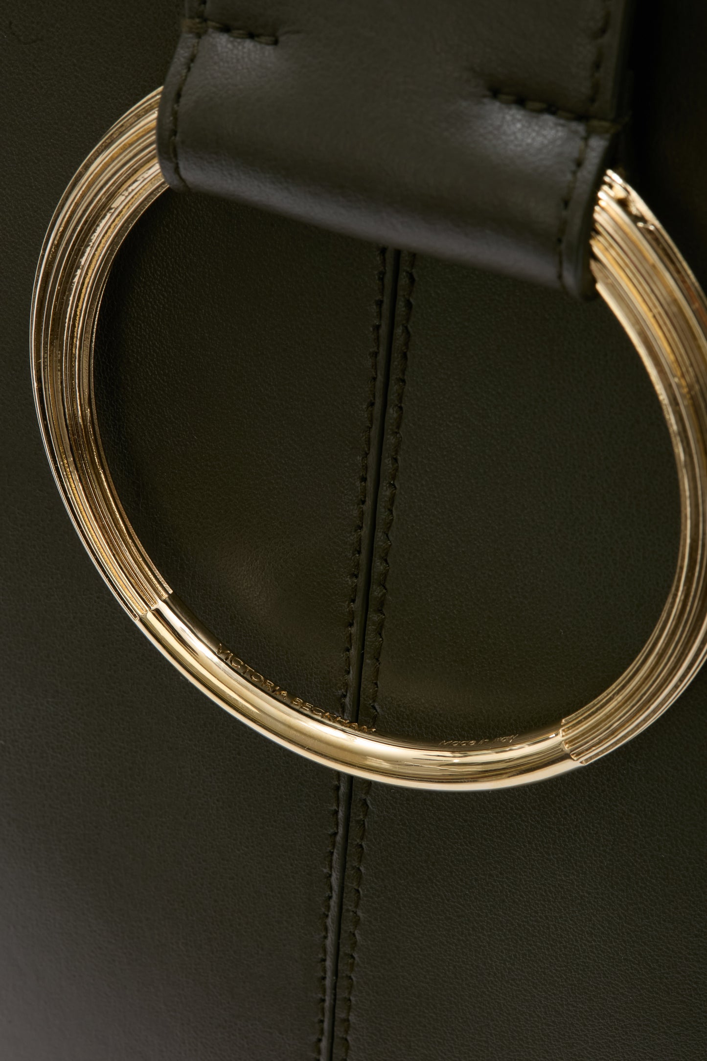 Dia Bucket Bag In Dark Olive Leather