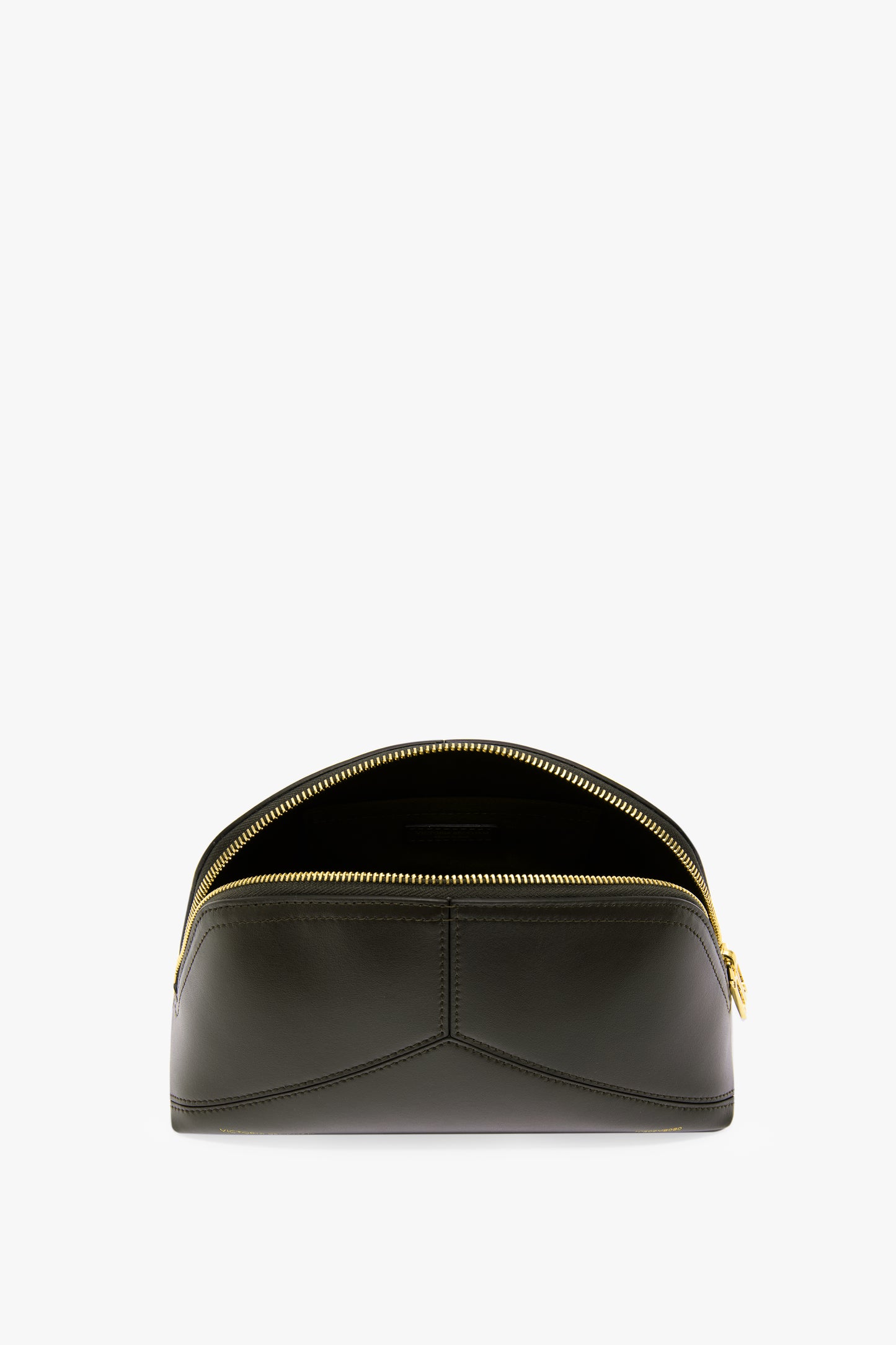 Victoria Large Travel Pouch In Dark Olive Leather