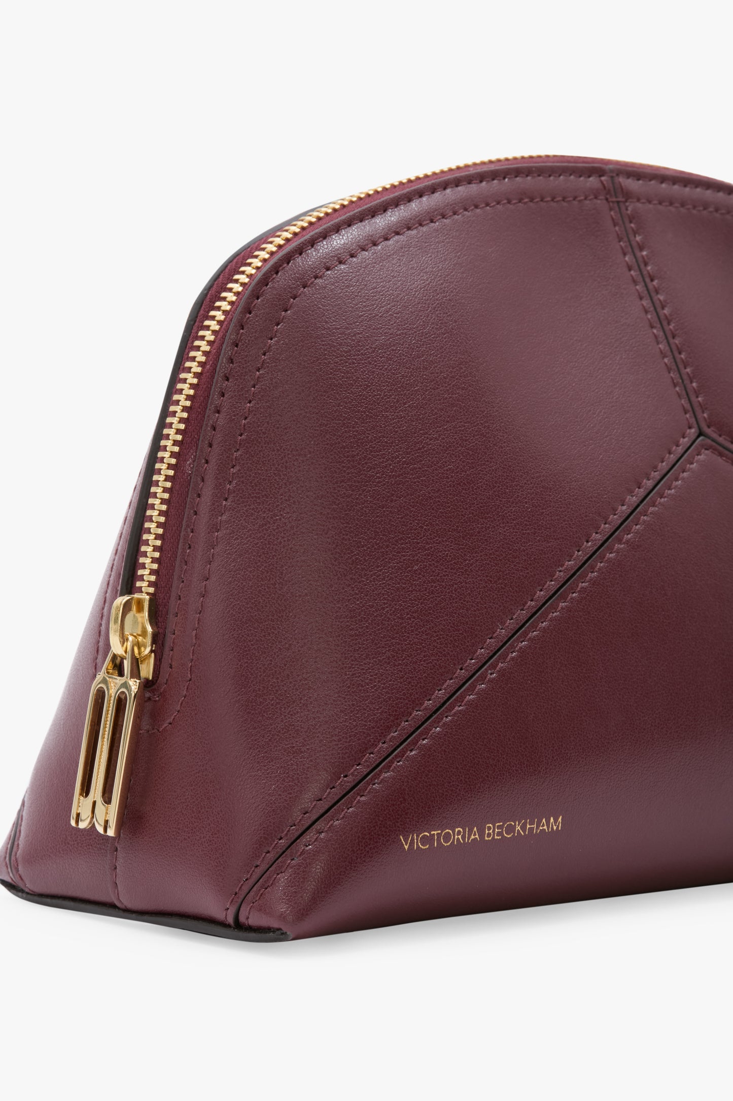 Victoria Large Travel Pouch In Burgundy Leather