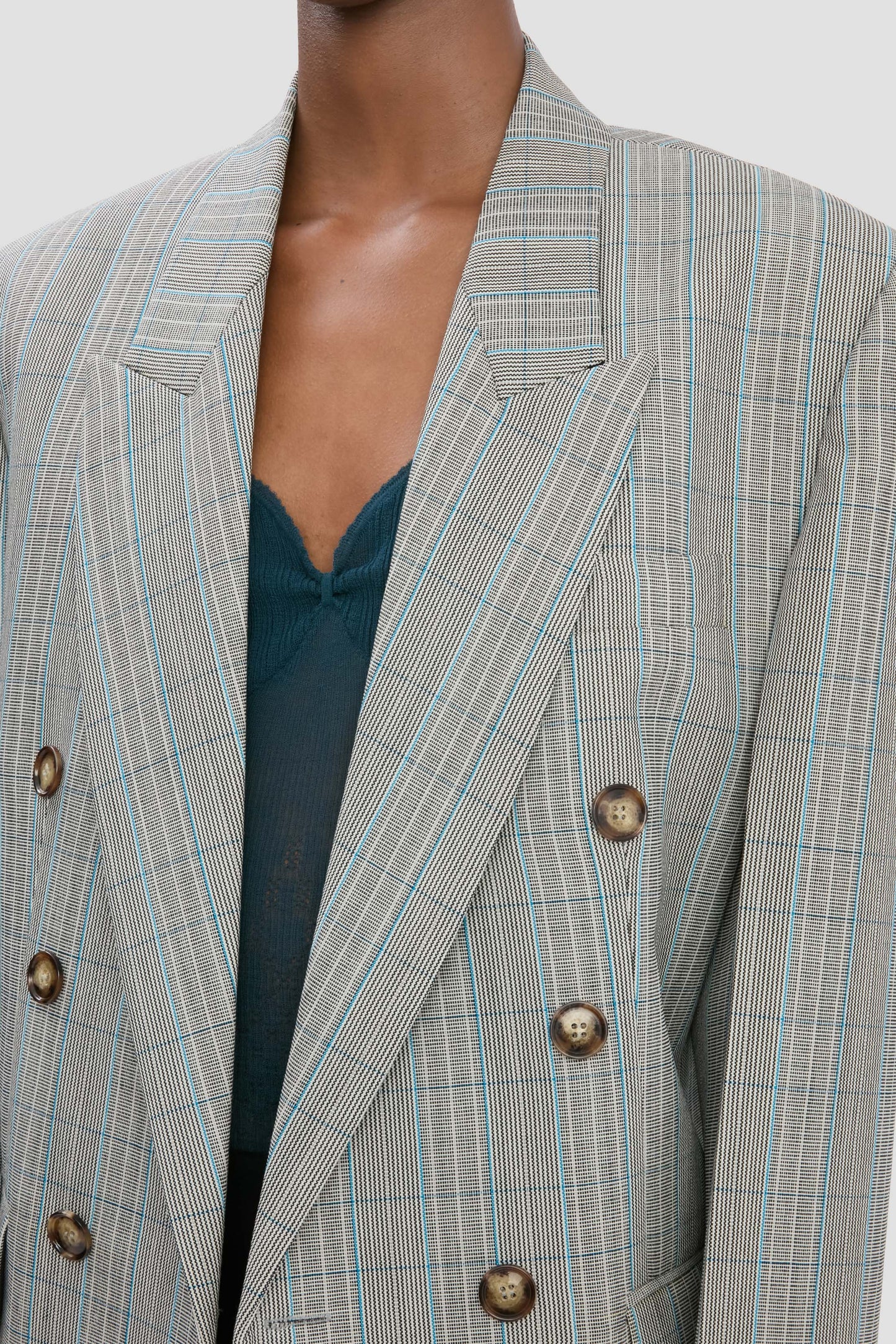 Tailored Jacket In Blue-Grey Check