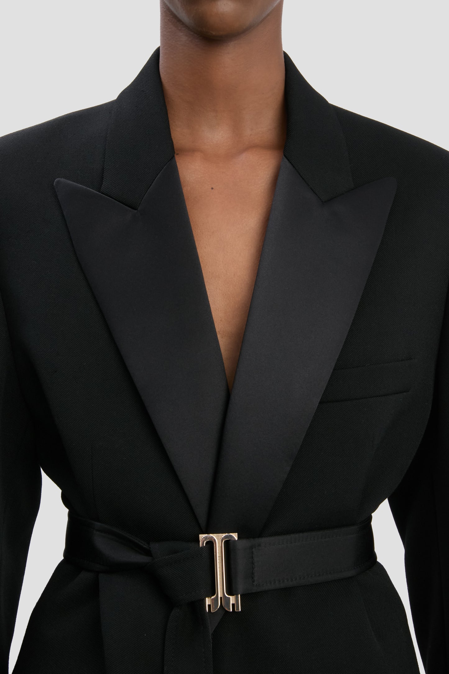 Belted Tailored Jacket In Black