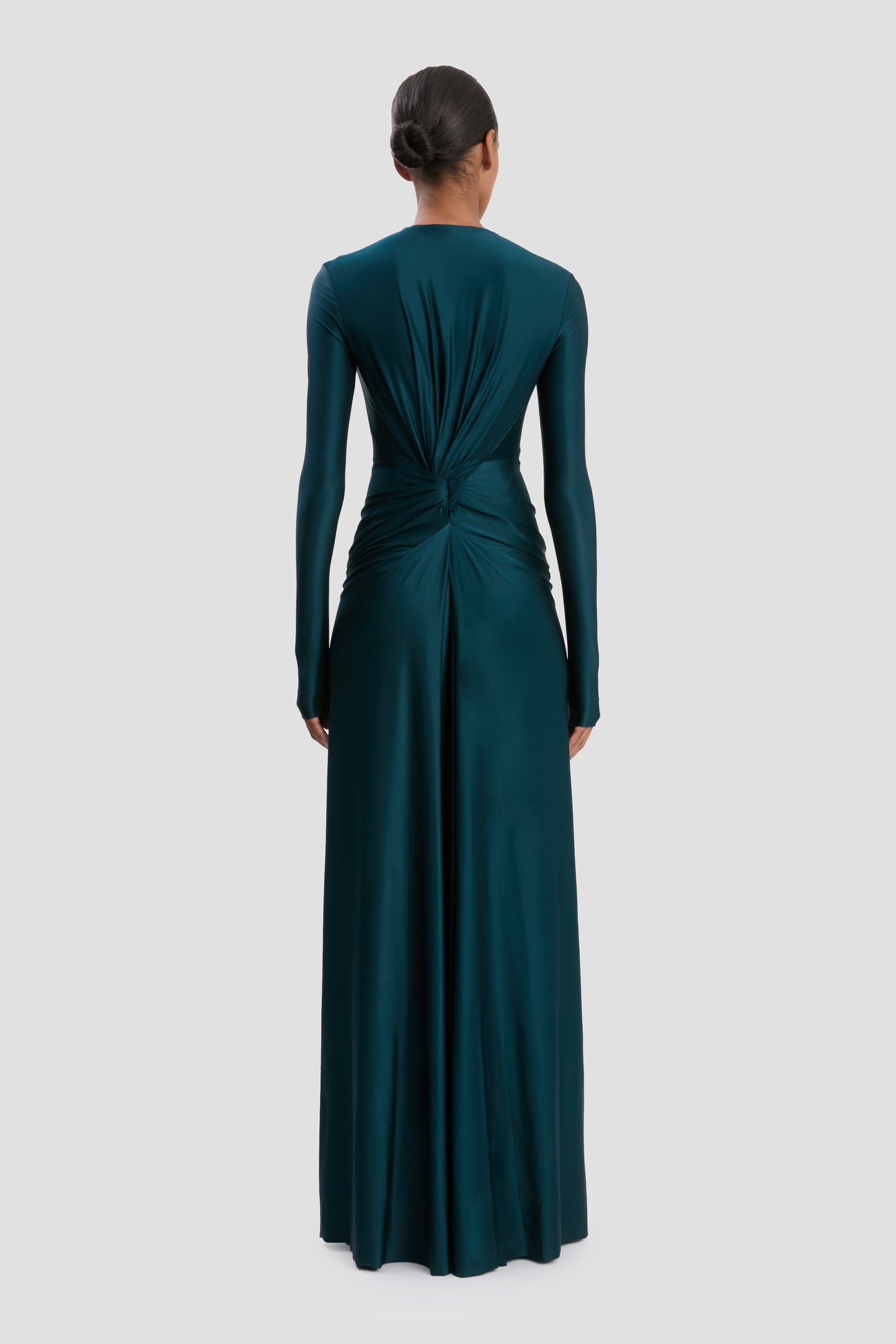 Cut-Out Gown In Dark Teal