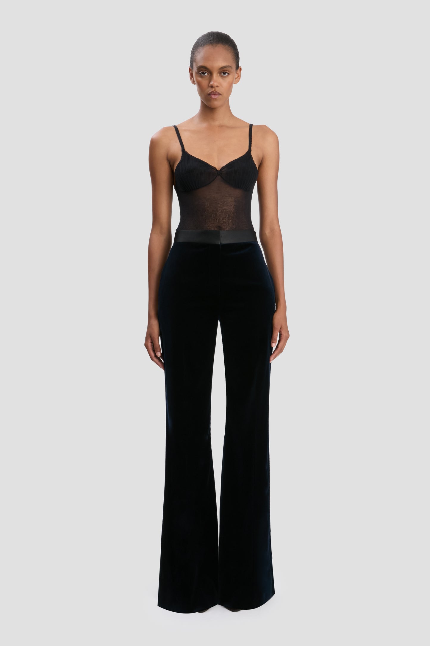Alina Trouser In Midnight Velvet