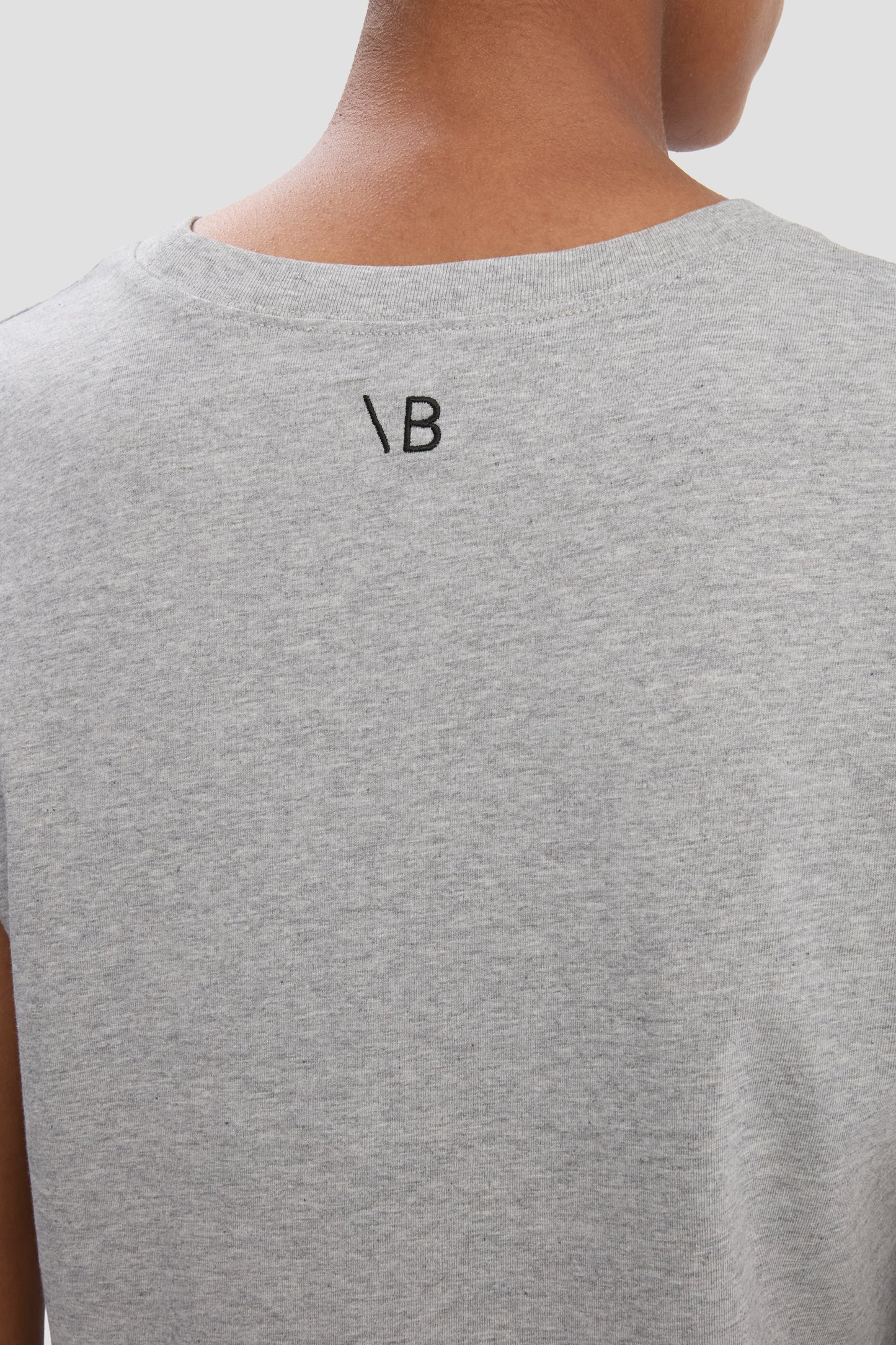 Shrunken Fit T-Shirt In Grey Marl