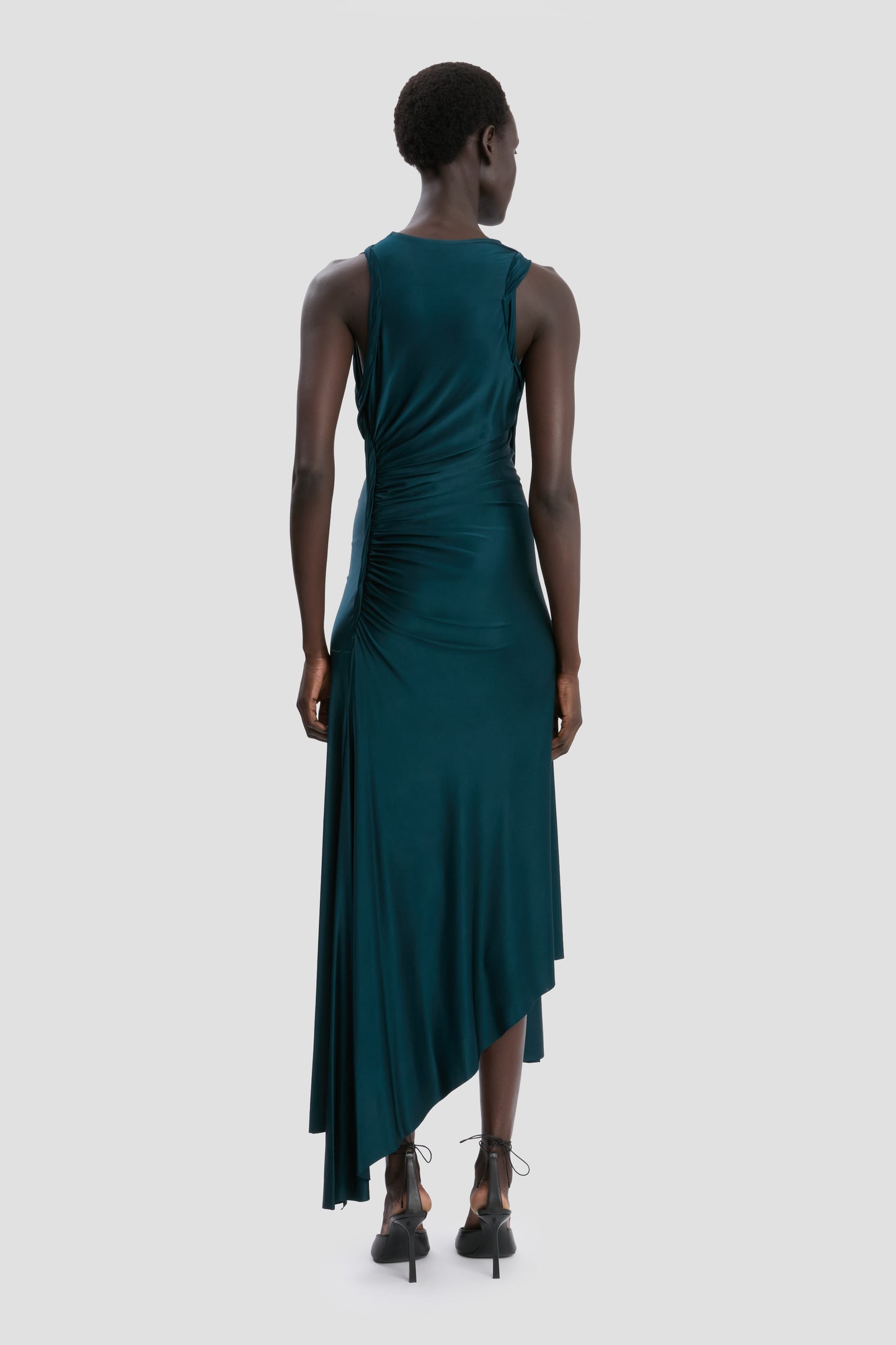 Twist Dress In Dark Teal