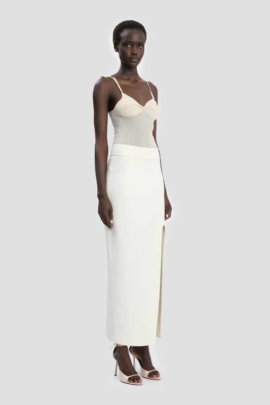 Split Skirt In Ivory