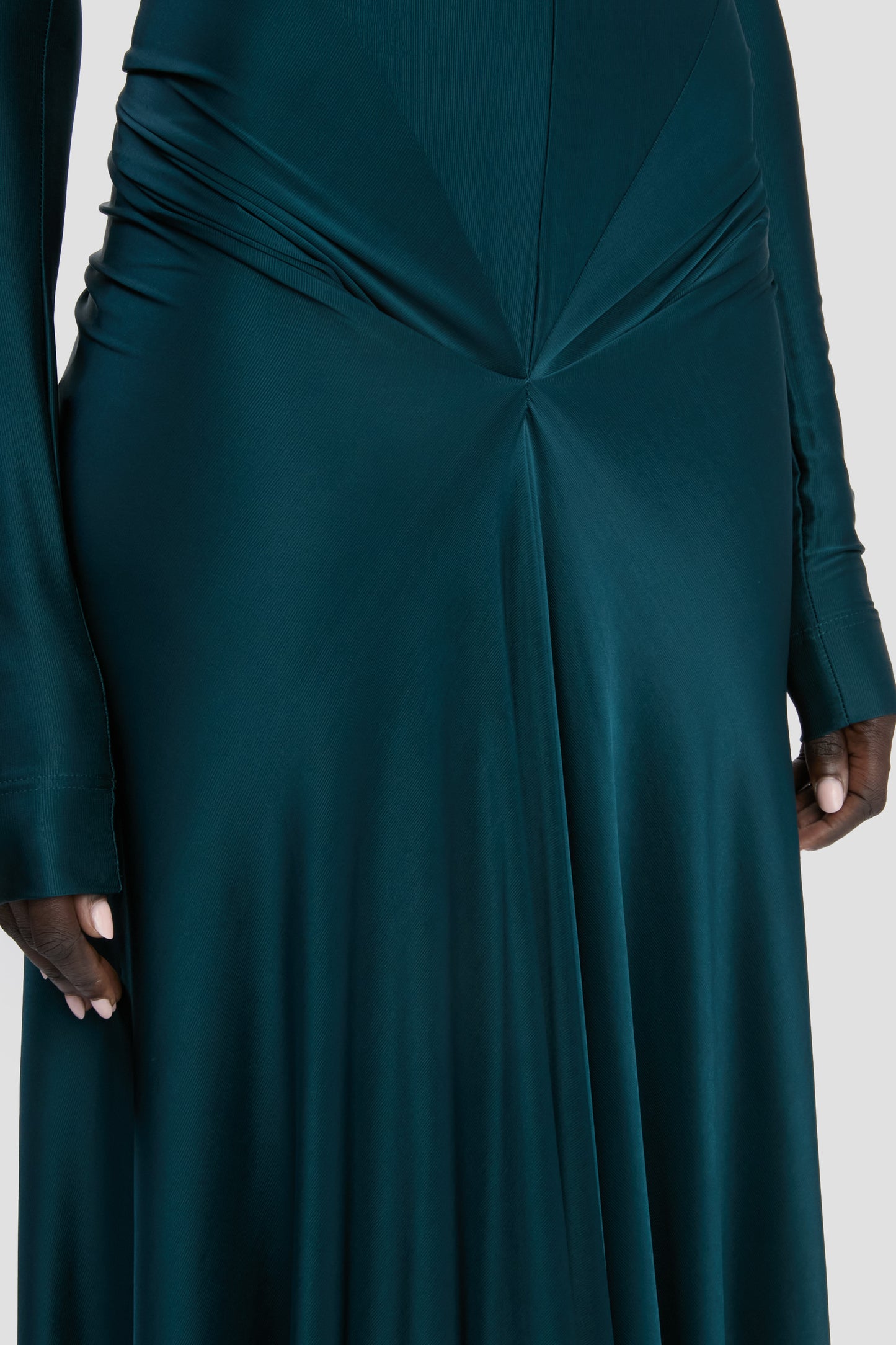 Cut-Out Gown In Dark Teal